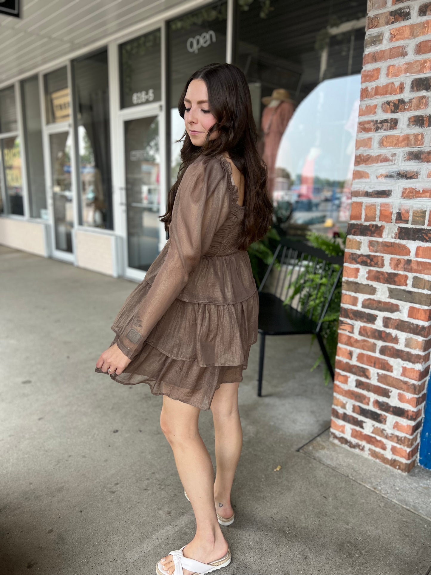 Gold Layered Mini Dress