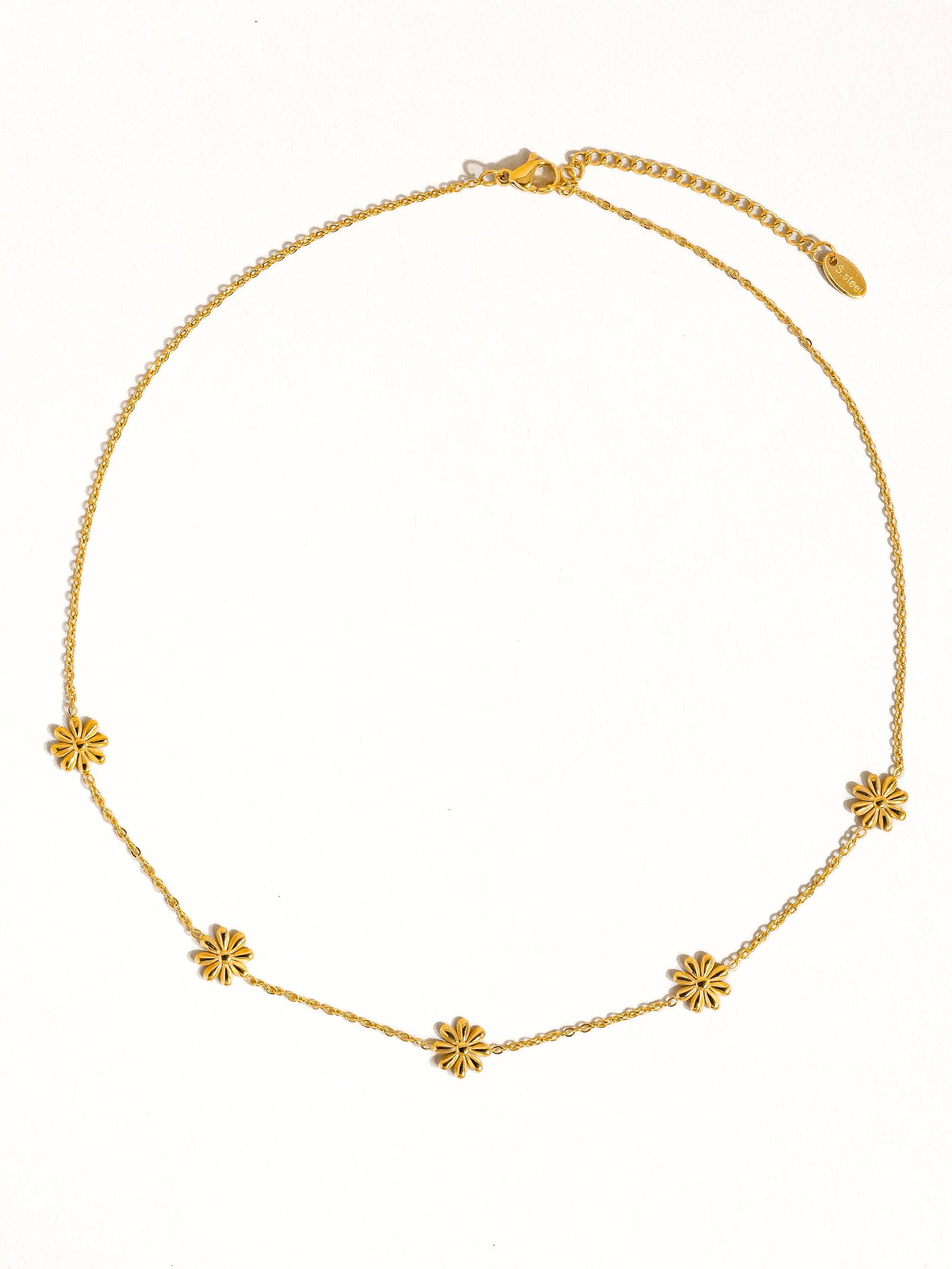 Sundown Non-Tarnish Daisy Chain Necklace