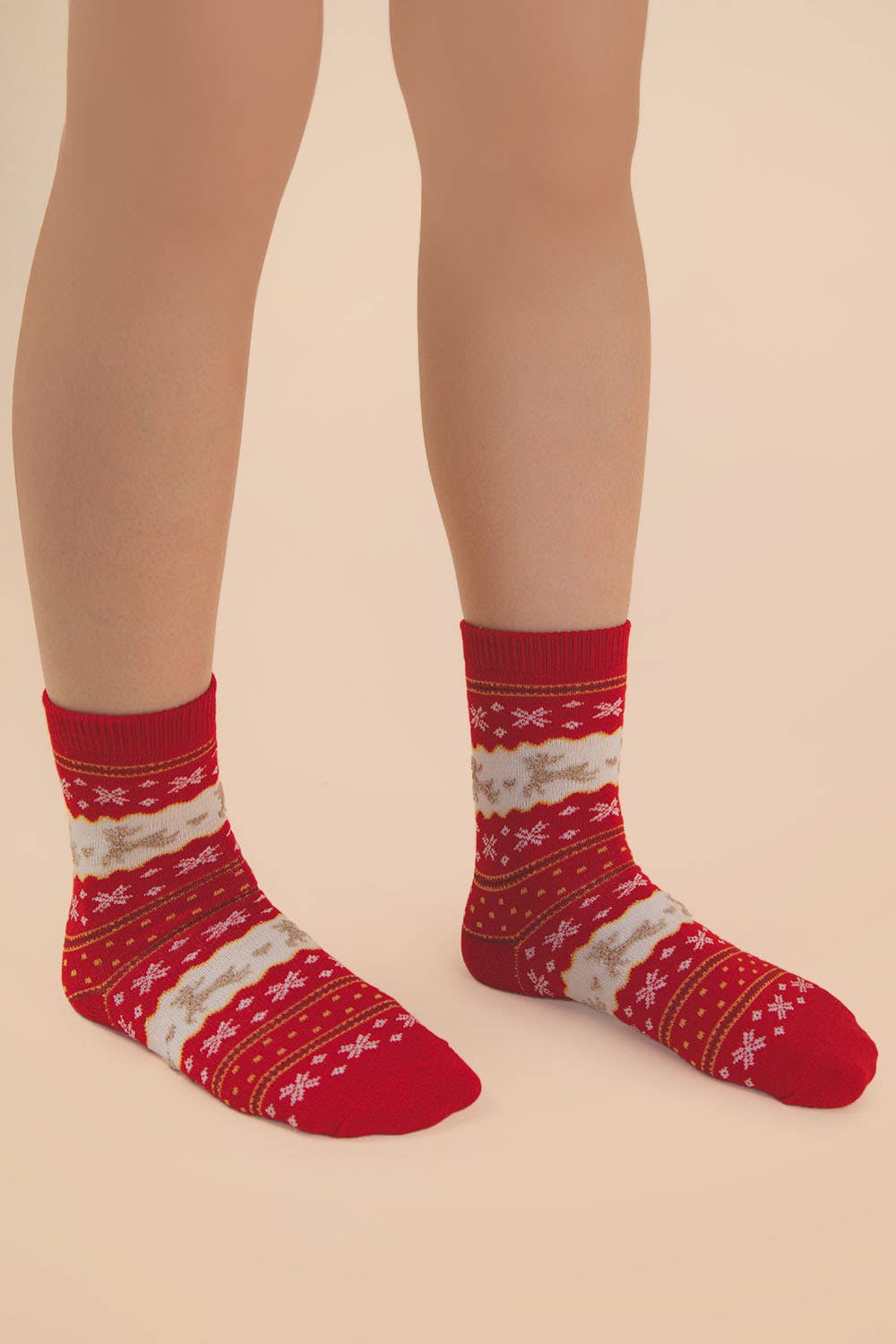 Red Christmas Crew Socks