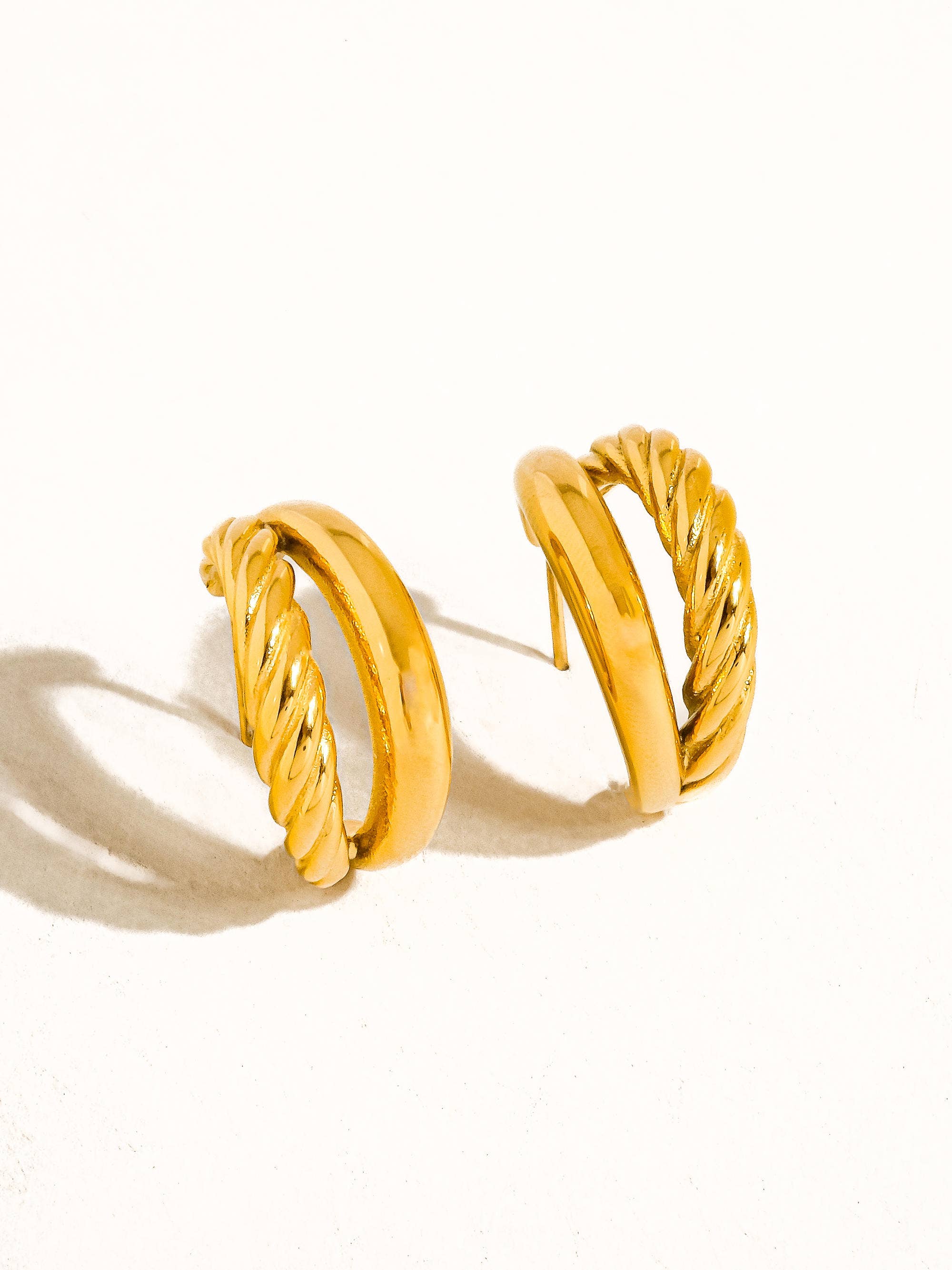 Braided Double Hoop Earring Non-Tarnish