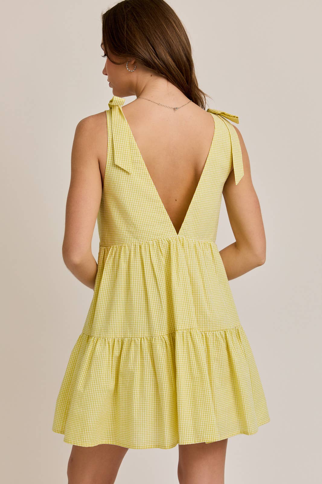 Yellow Gingham Mini Dress