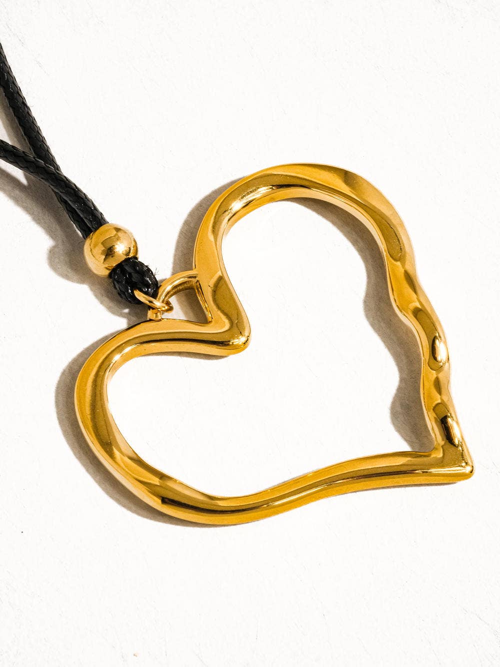 18K Gold Non-Tarnish Large Heart Necklace