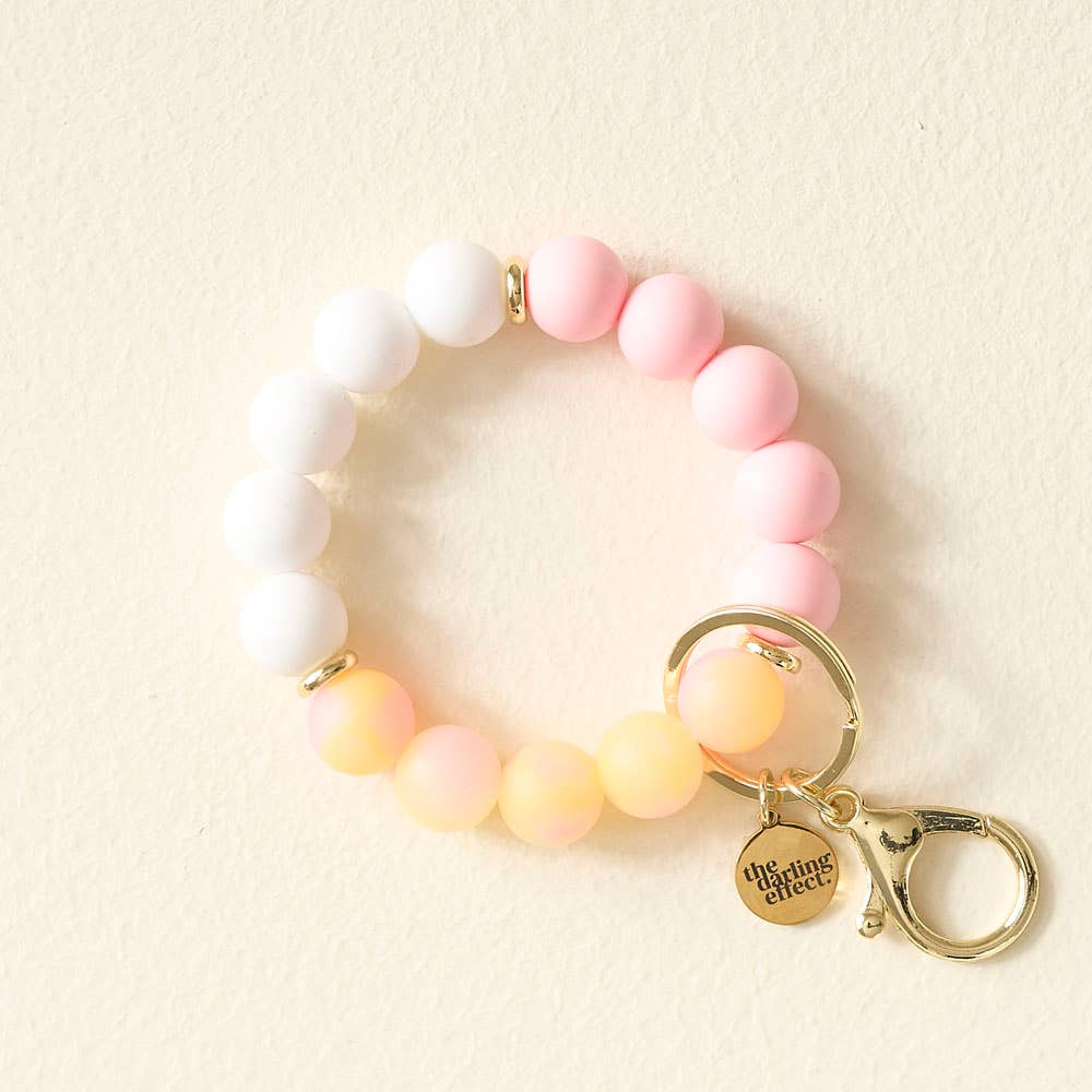 Hands-Free Keychain Wristlet-Pink Lemonade