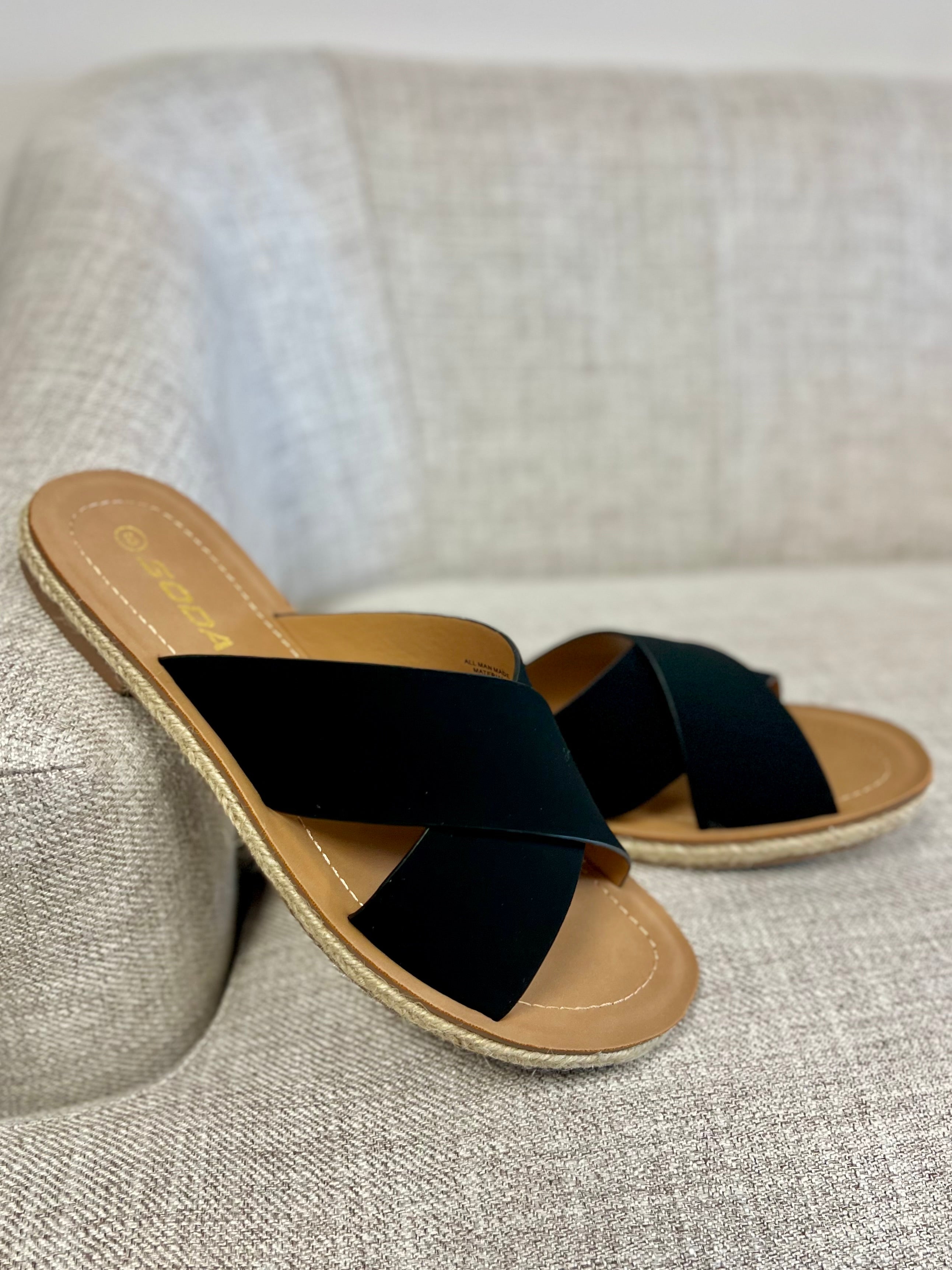Black Crossover Sandal
