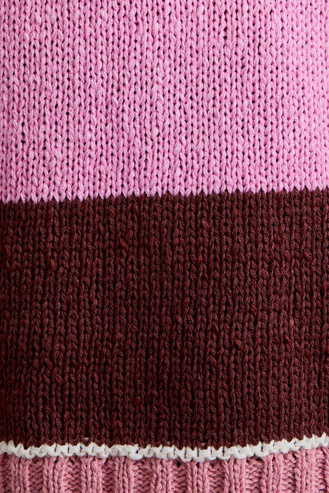 Pink & Brown Stripe Knit Sweater