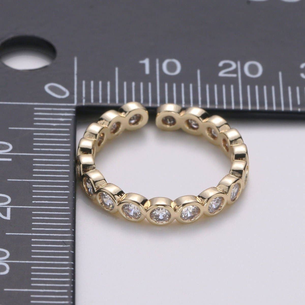 Round Bezel Open Ring