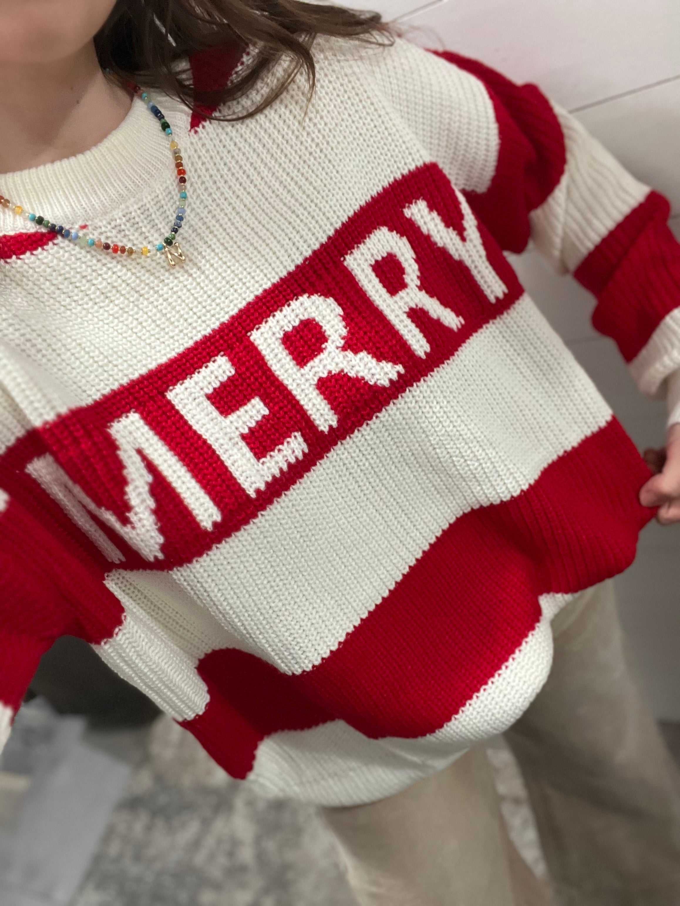 Red Merry Stripe Sweater