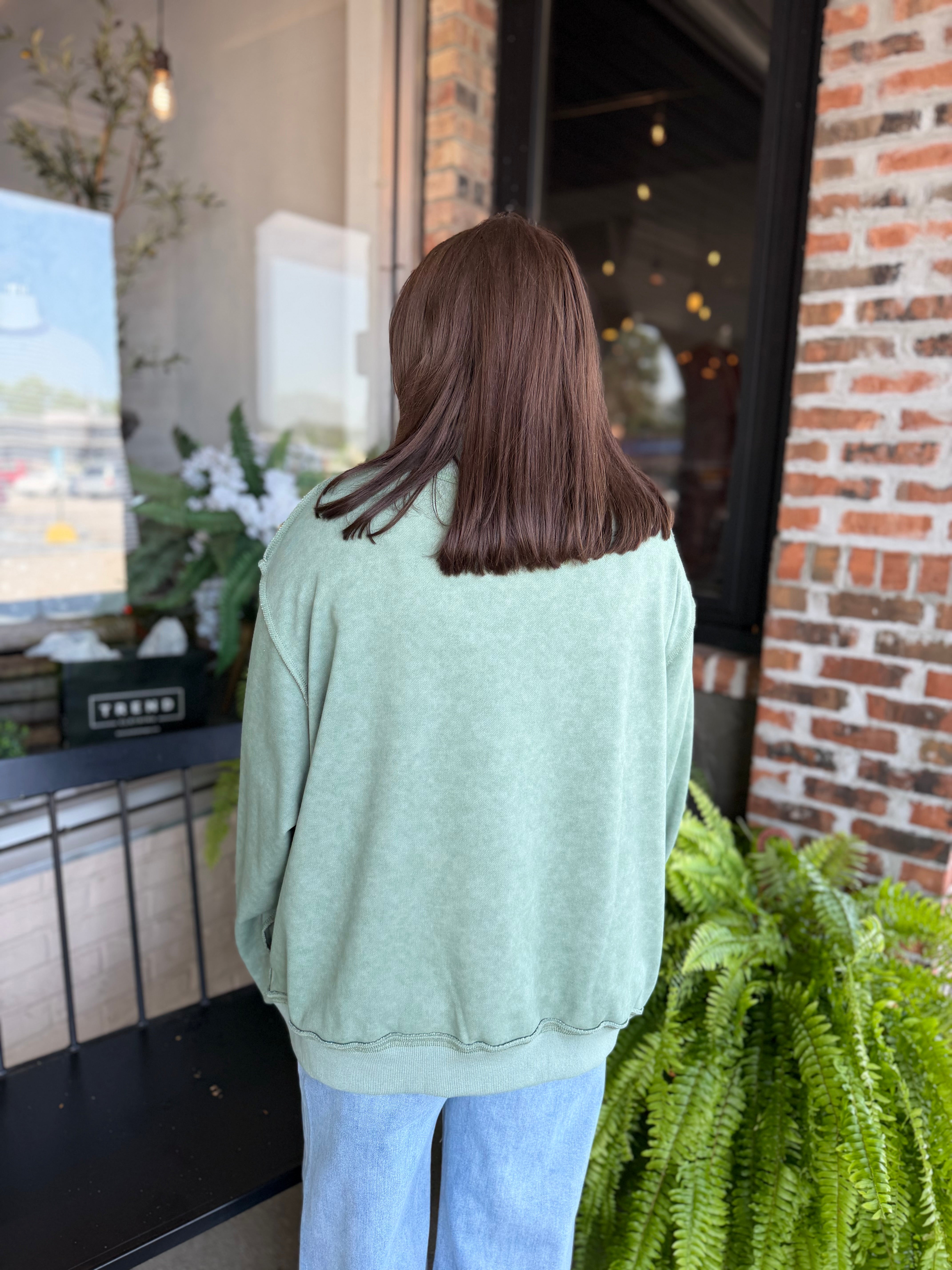 Sage Vintage Wash Oversized Sweatshirt