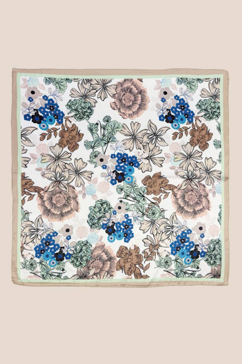 Multi Flower Pattern Square Bandana