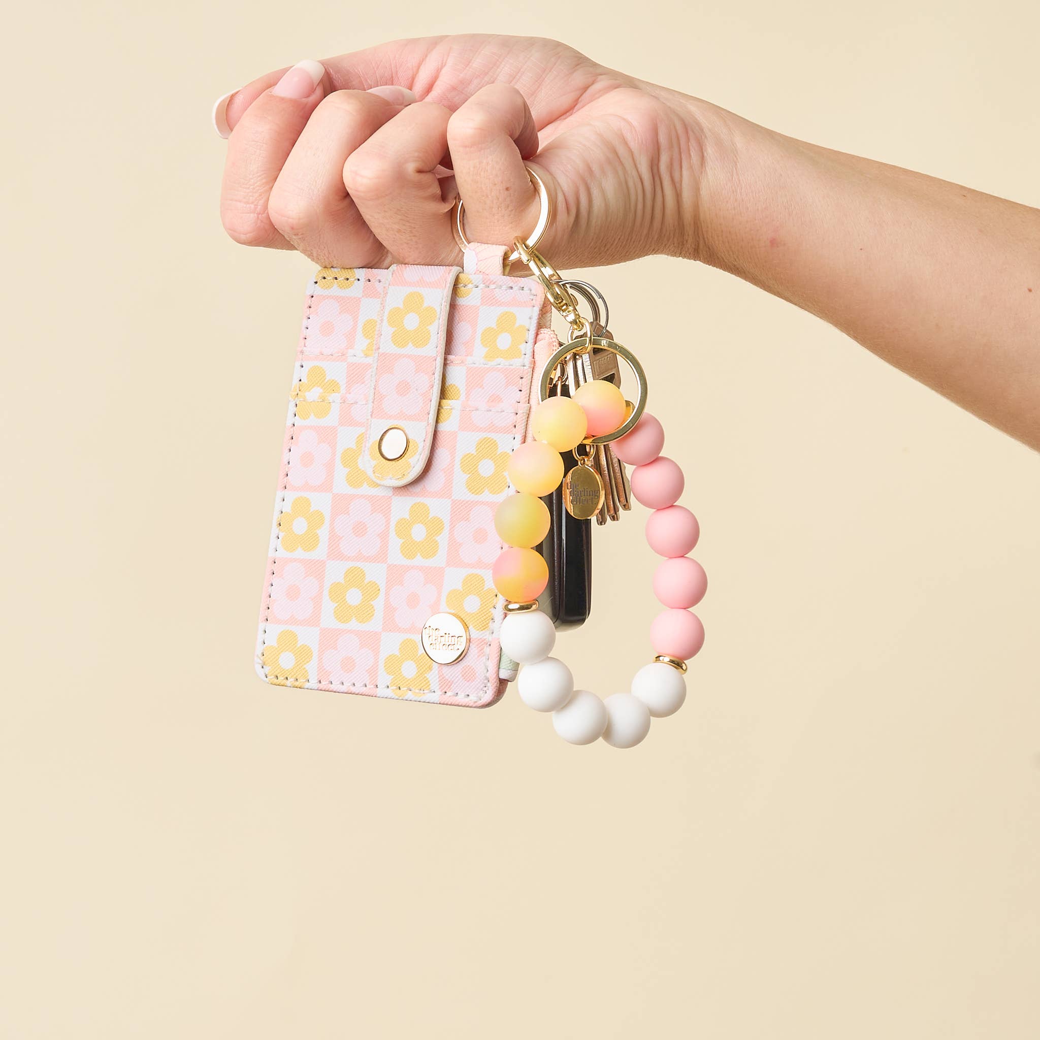 Hands-Free Keychain Wristlet-Pink Lemonade