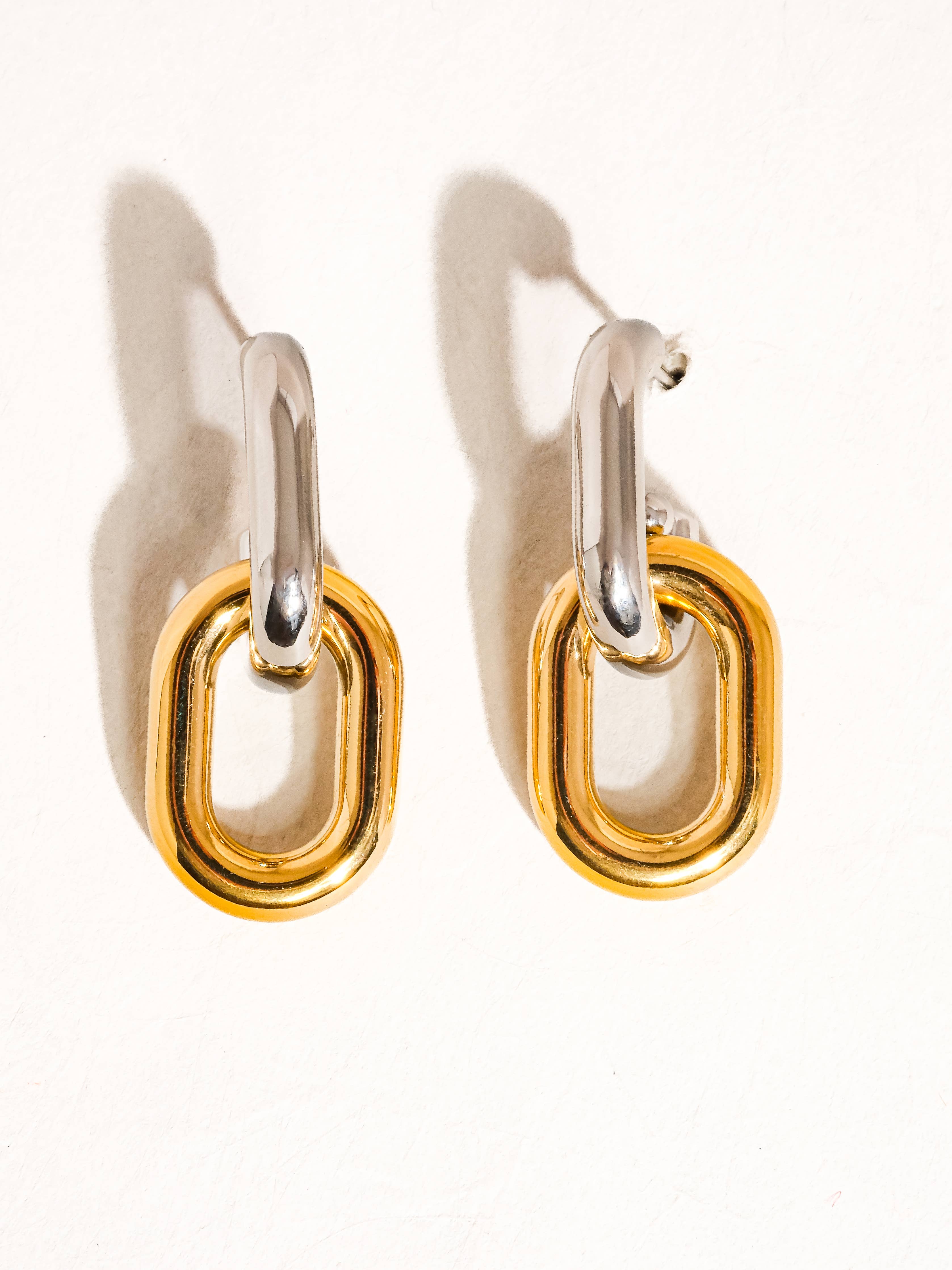 18K Non-Tarnish Double Chain Earring