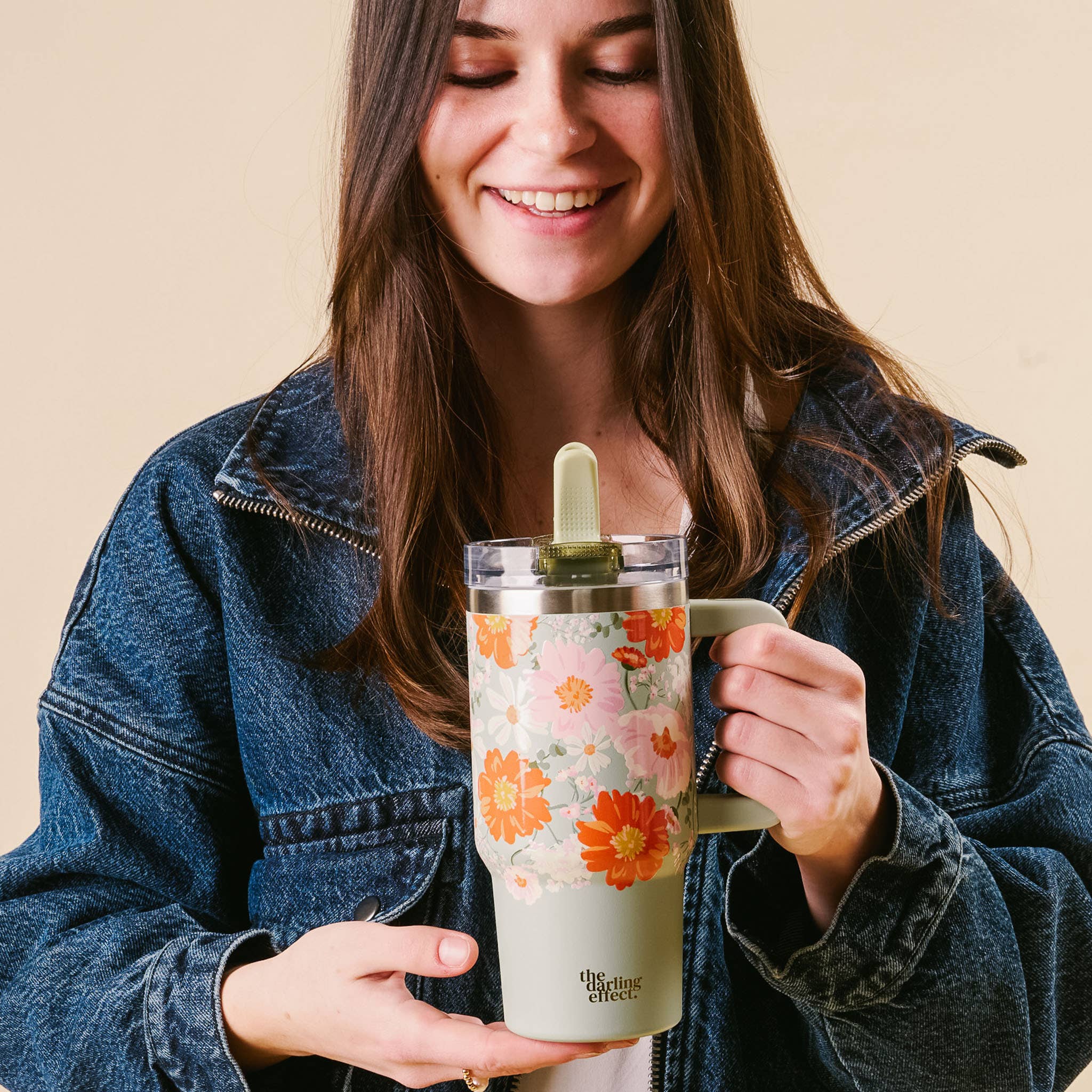 20 oz Flip Straw Tumbler - Bouquet Beauty Sage - FINAL SALE