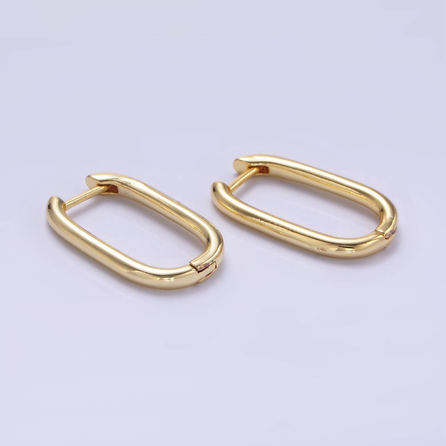 Gold Filled Minimalist Oblong Hoop Earrings