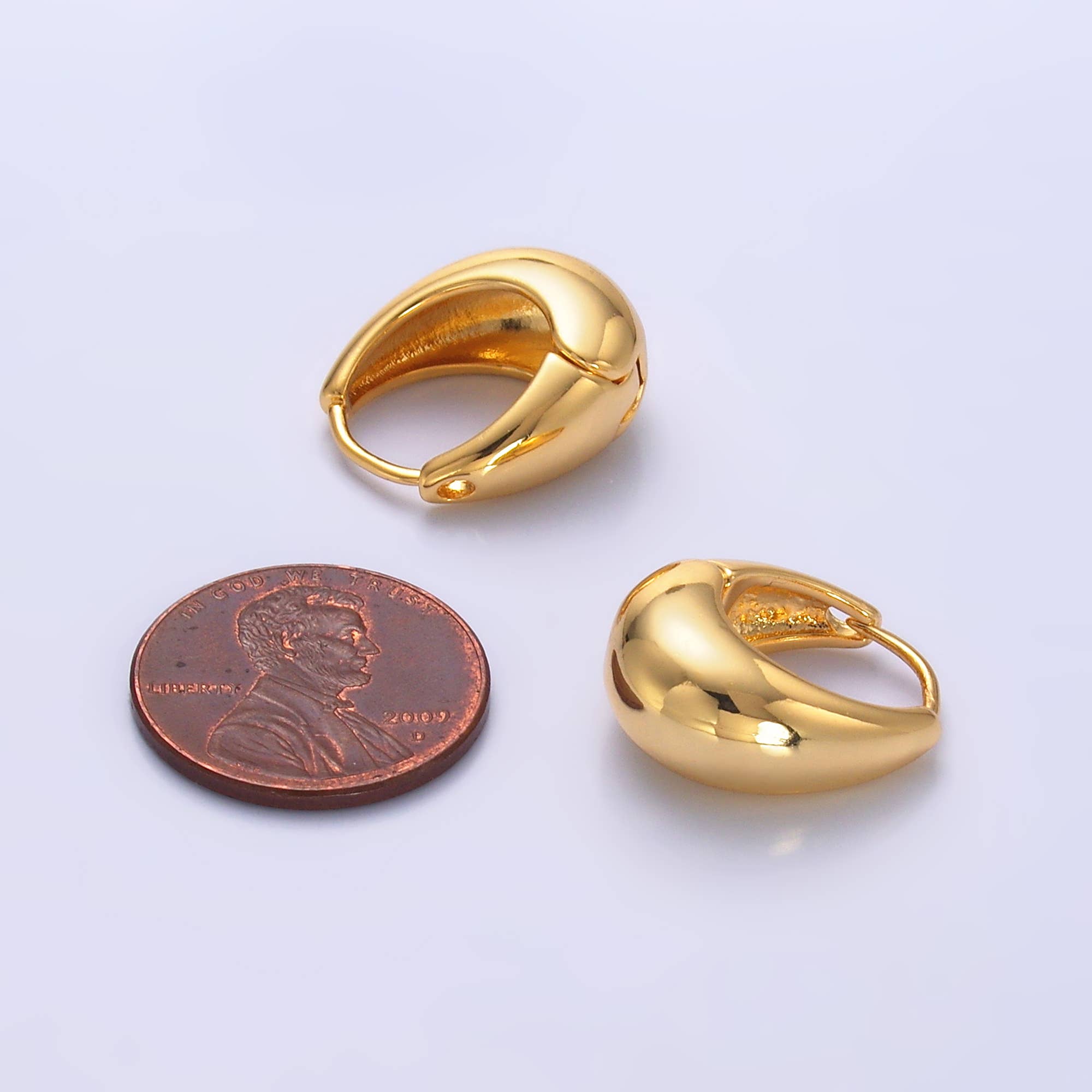 Gold Dome Hoops Earrings