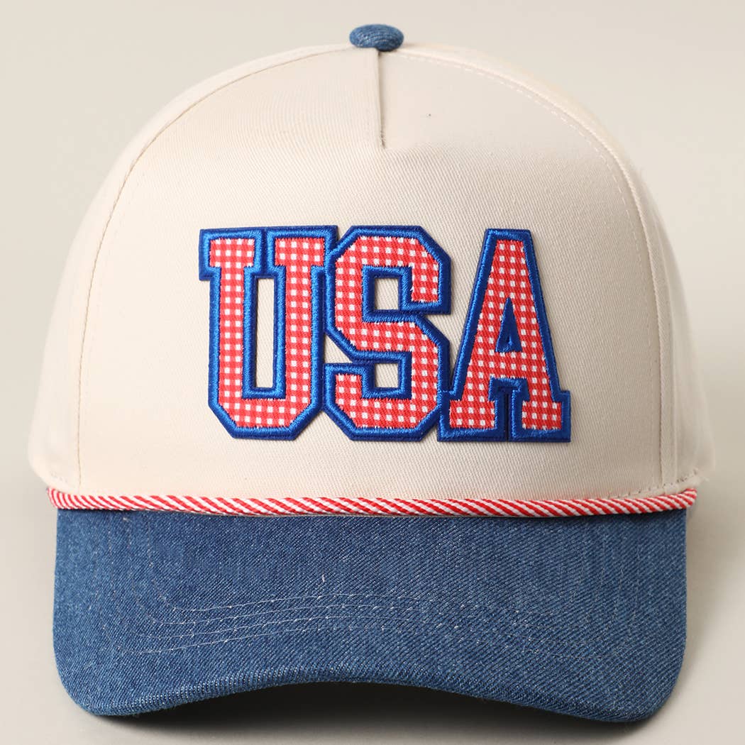 USA Gingham Trucker Hat