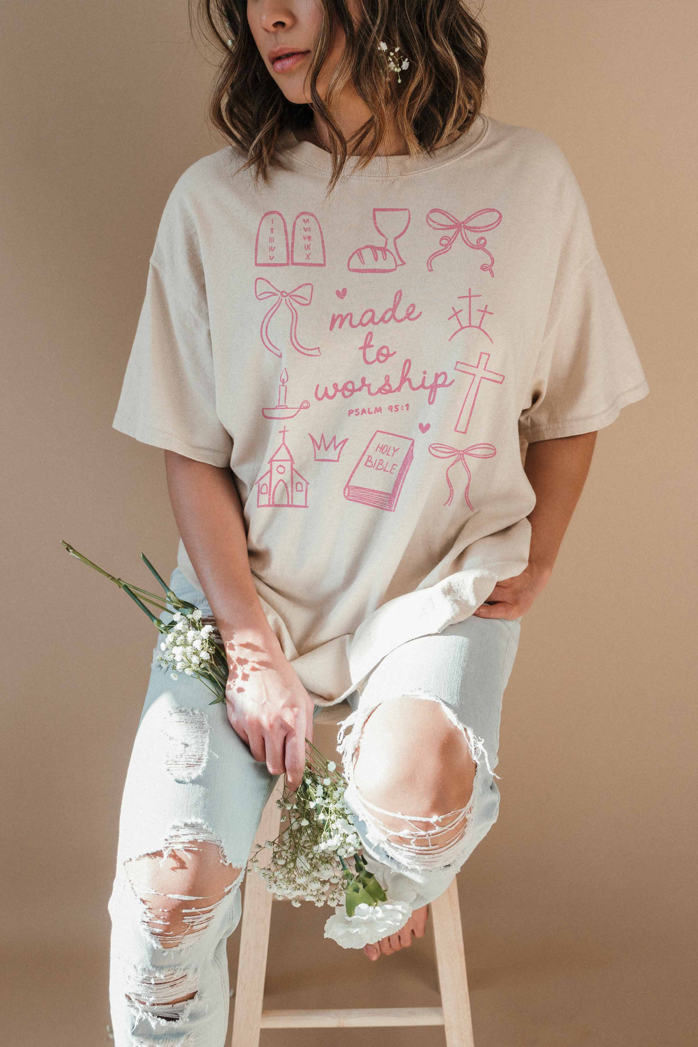 MADE TO WORSHIP OVERSIZED TEE