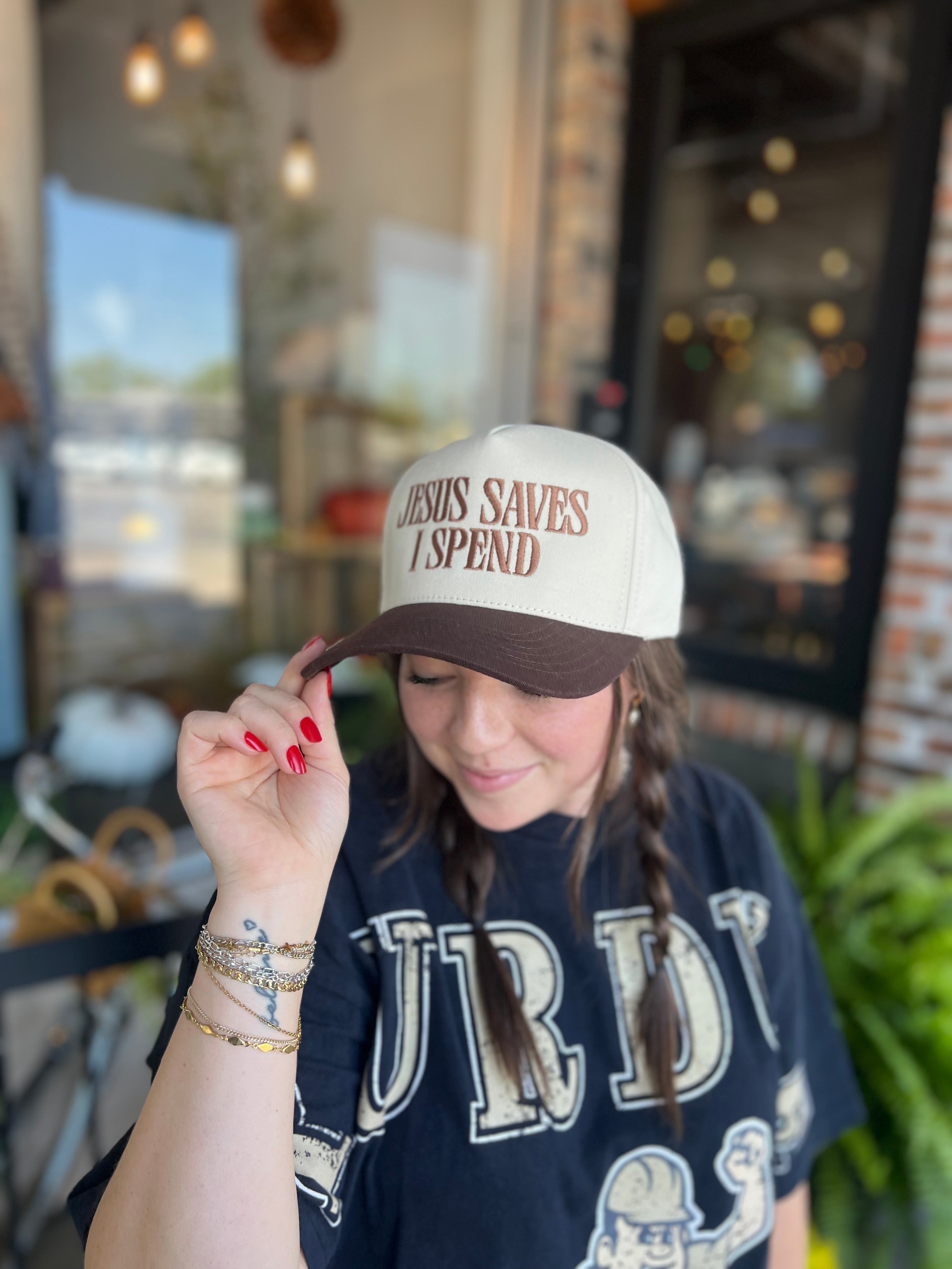 JESUS SAVES I SPEND Hat
