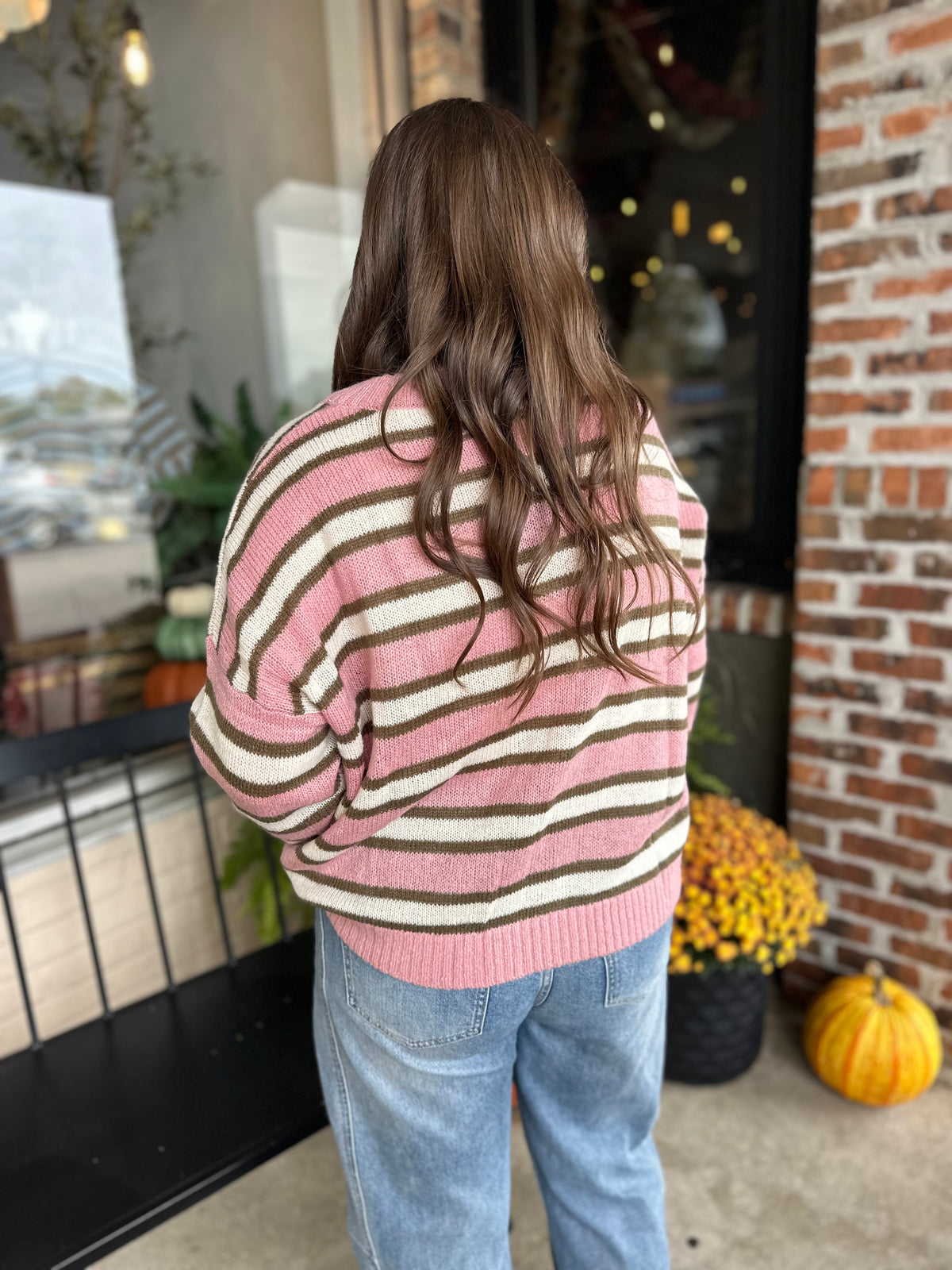 Pink Stripe Sweater