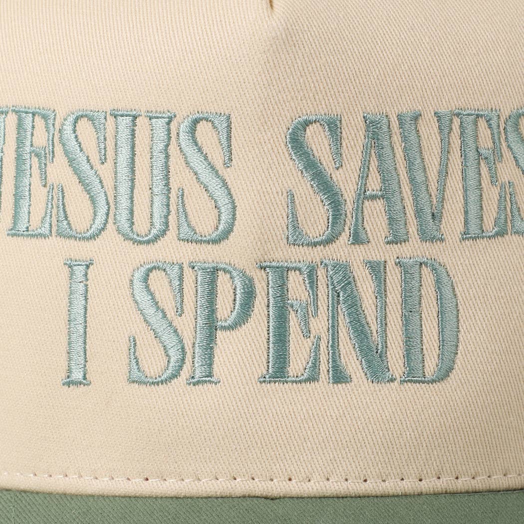 Sage JESUS SAVES I SPEND Hat