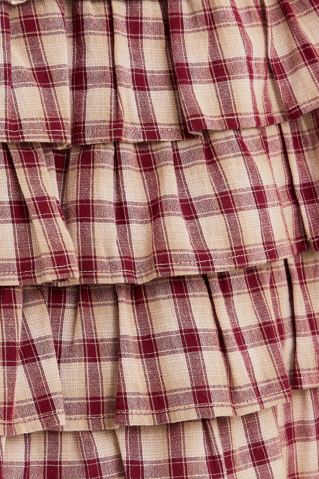 Taupe Plaid Frill Skirt