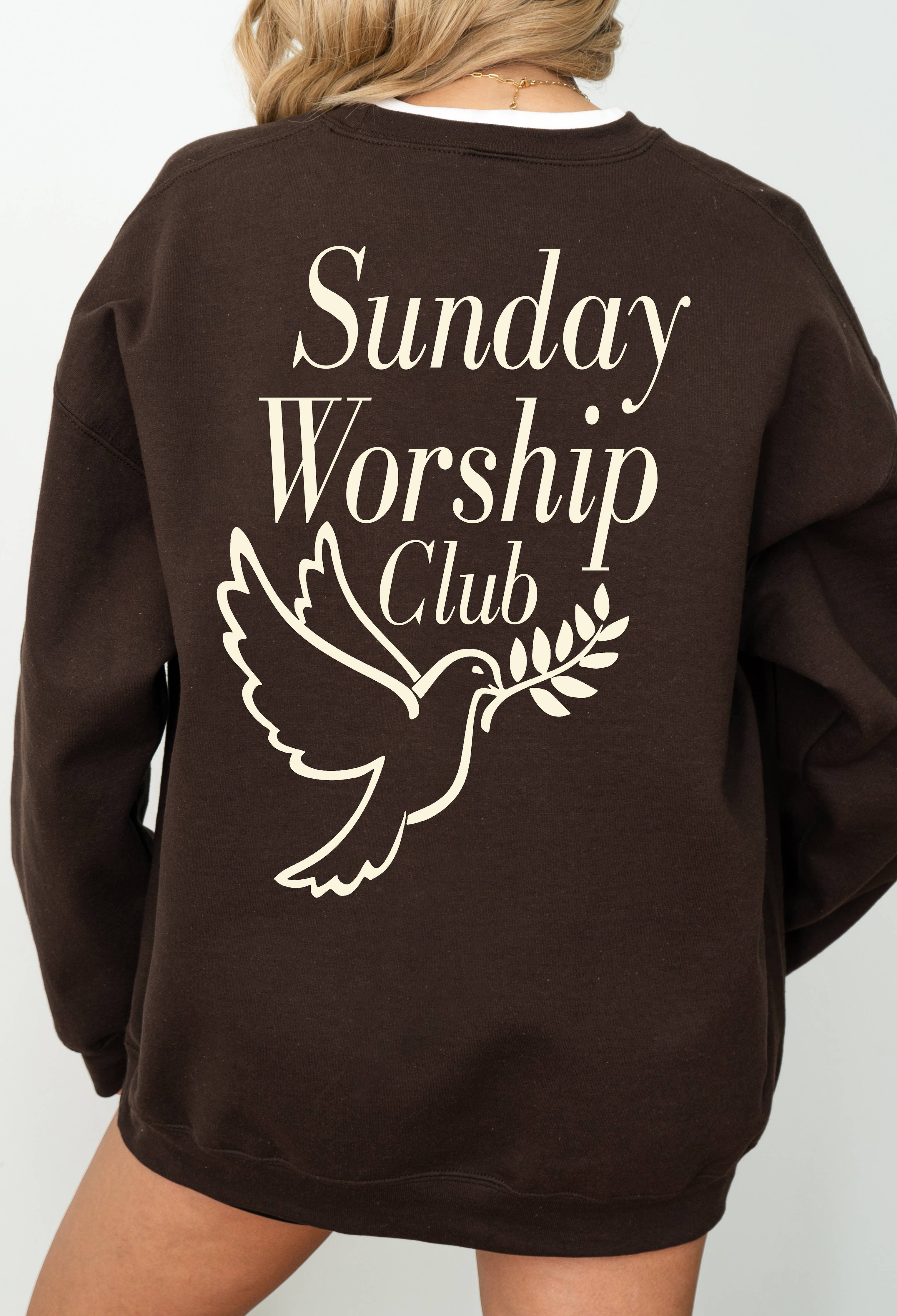 SUNDAY WORSHIP CLUB GRAPHIC SWEATSHIRT