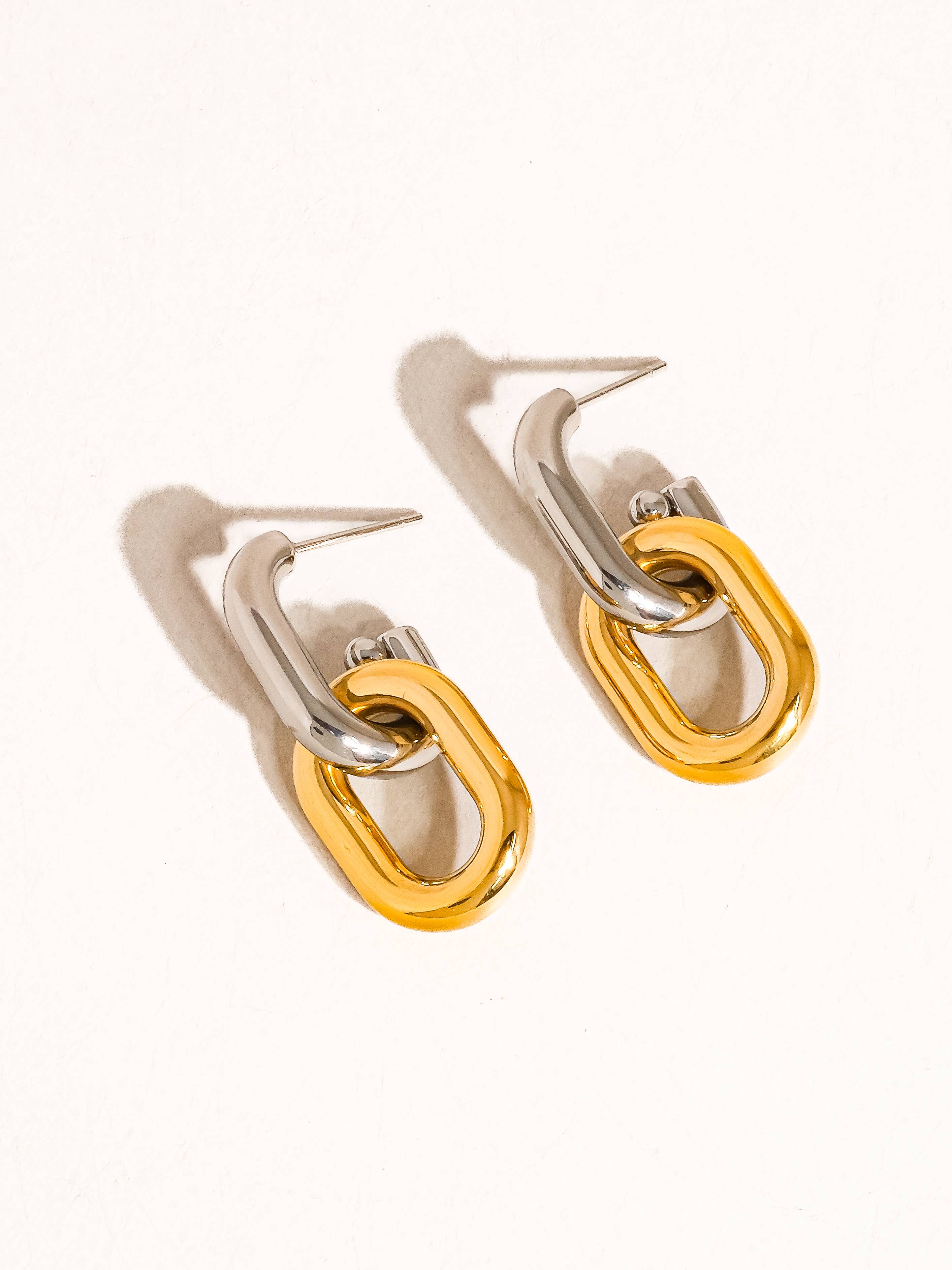 18K Non-Tarnish Double Chain Earring