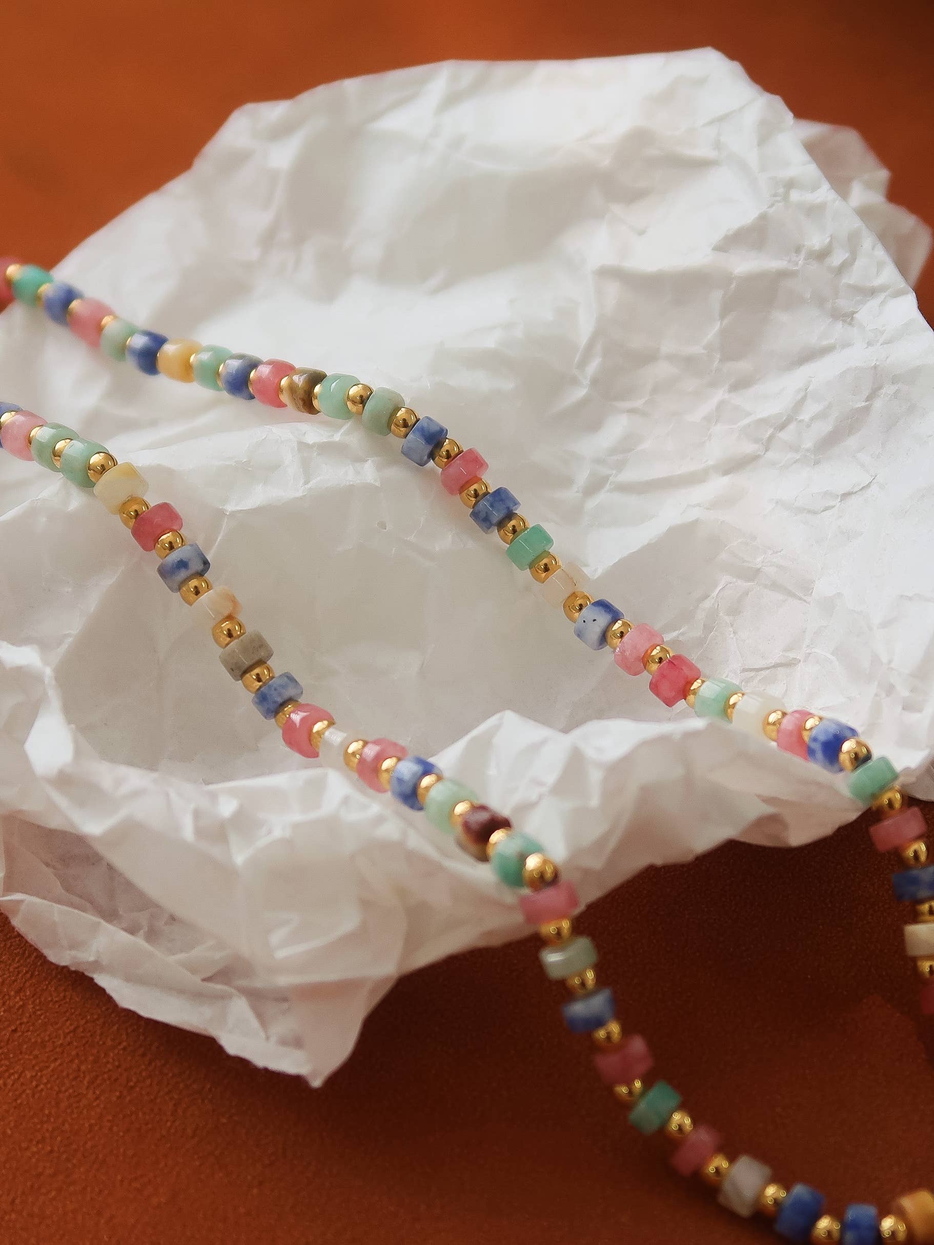 Faceted Bead Boho Necklace