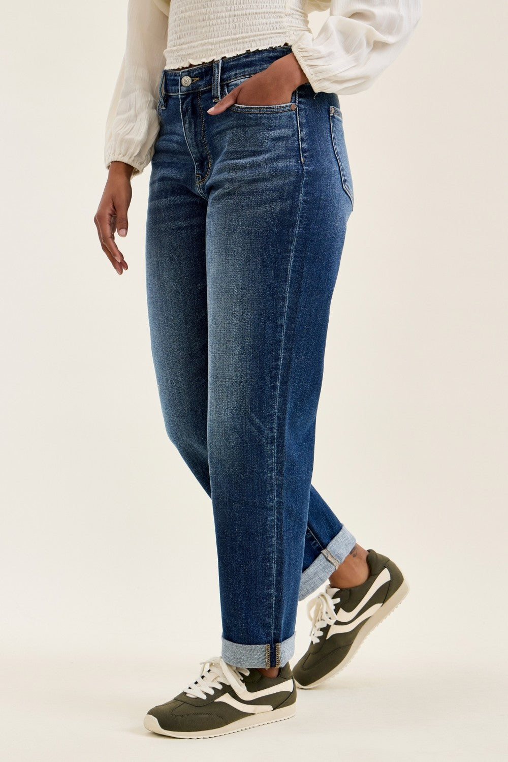 Mid Rise Boyfriend Jeans