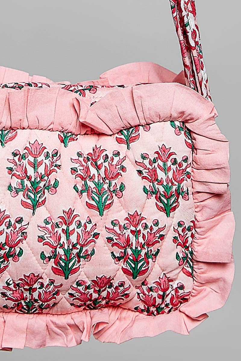 Blush Bloom Ruffle Crossbody Bag