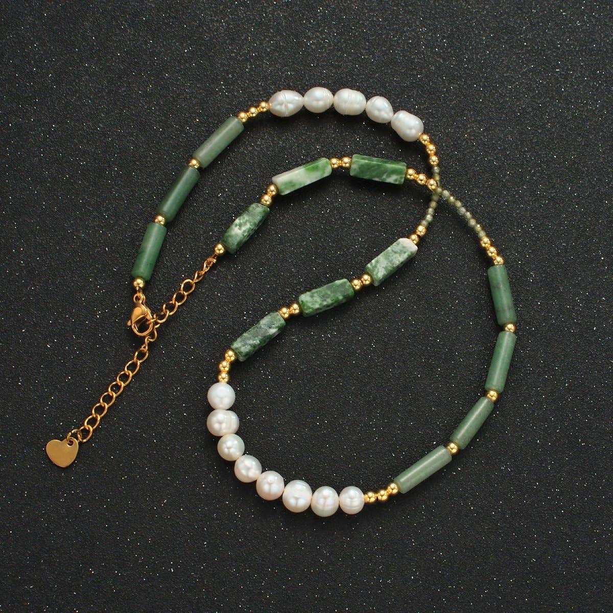 Green Jade Bead Necklace