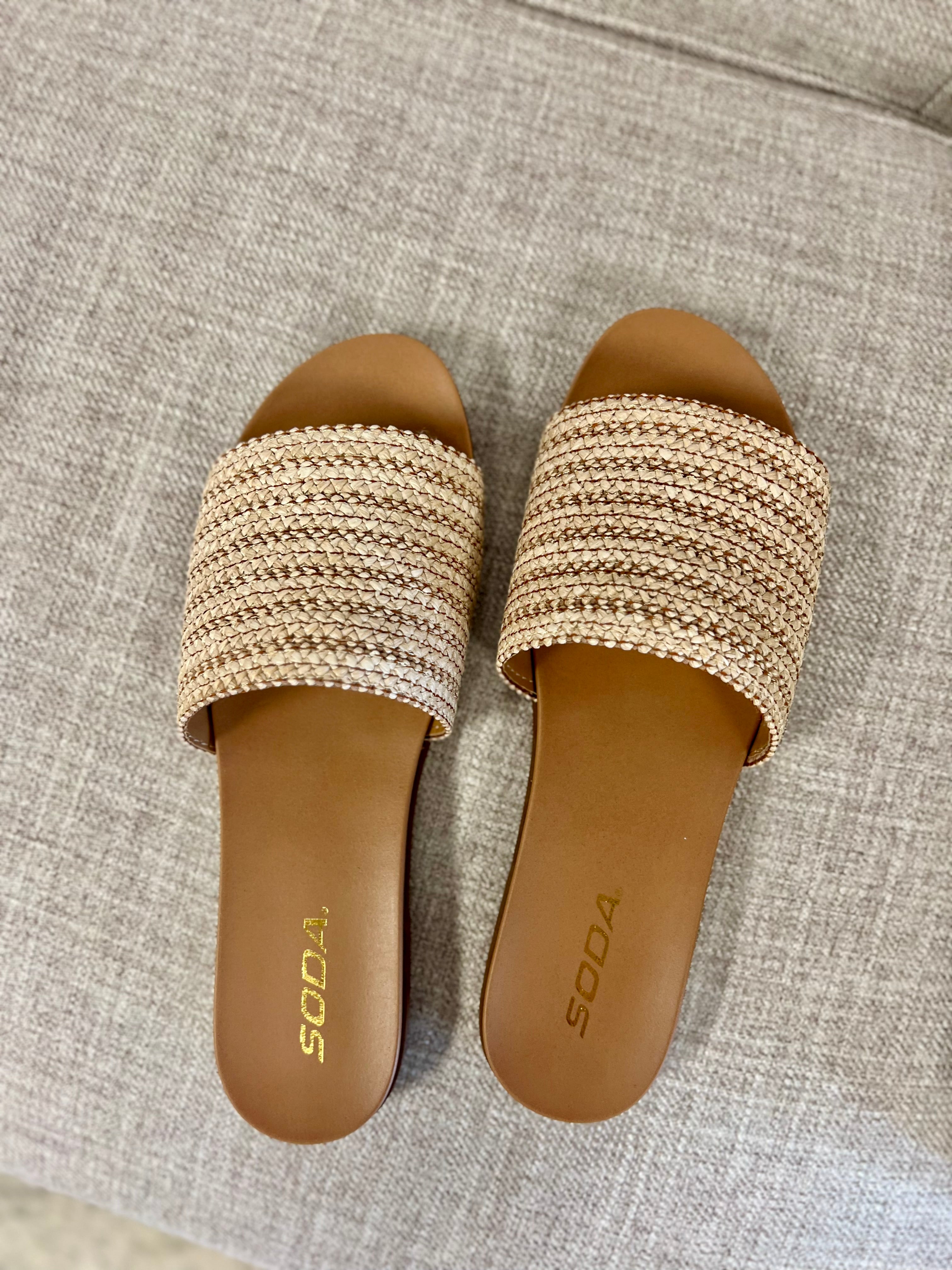 Natural Raffia Slide - FINAL SALE