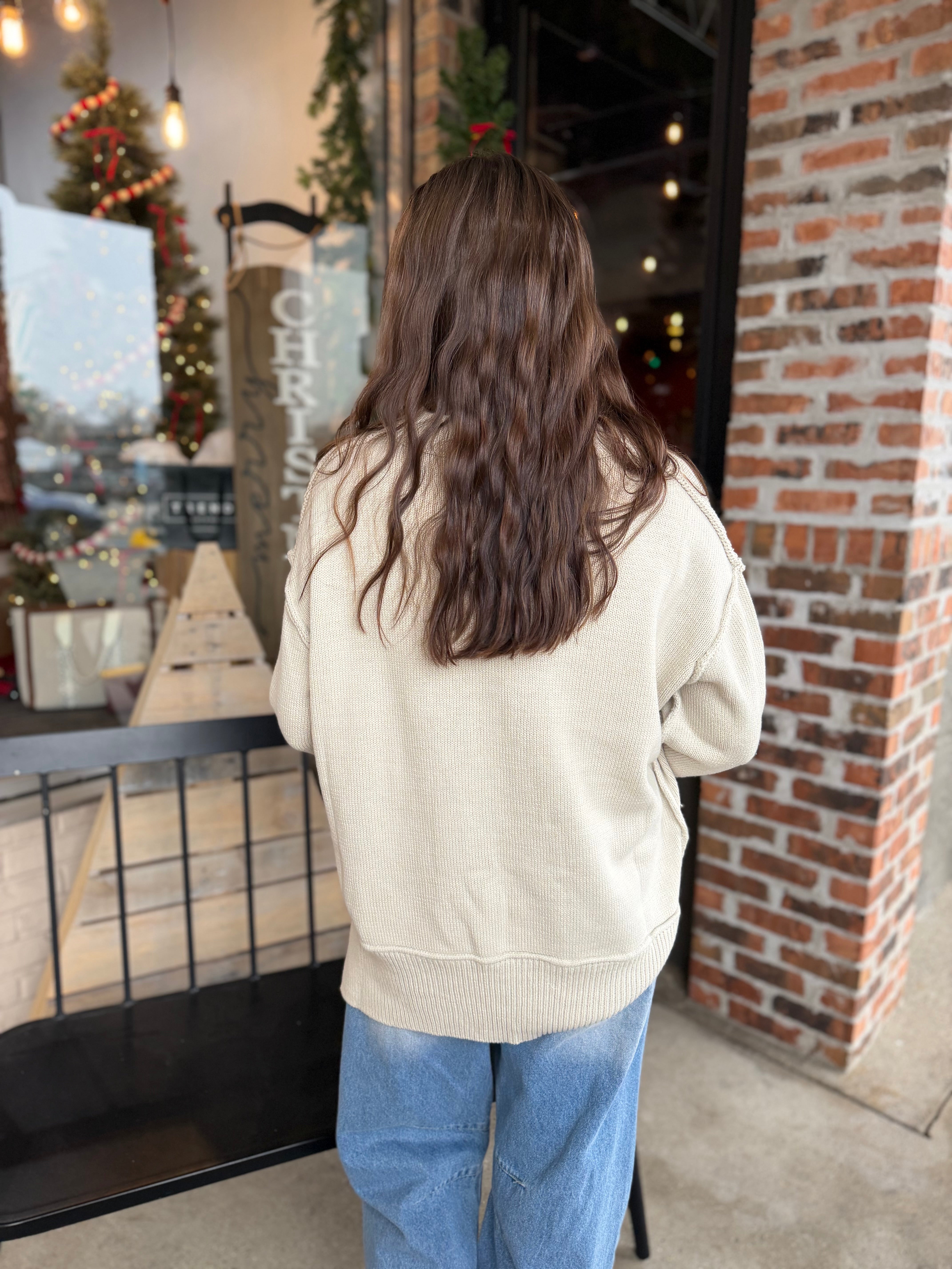 Pearl Exposed Seam Sweater