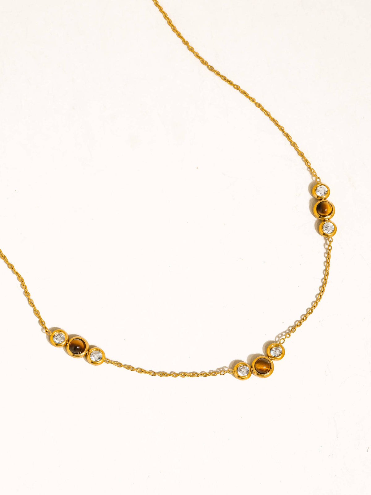 Gold Non-Tarnish Tiger Eye Necklace