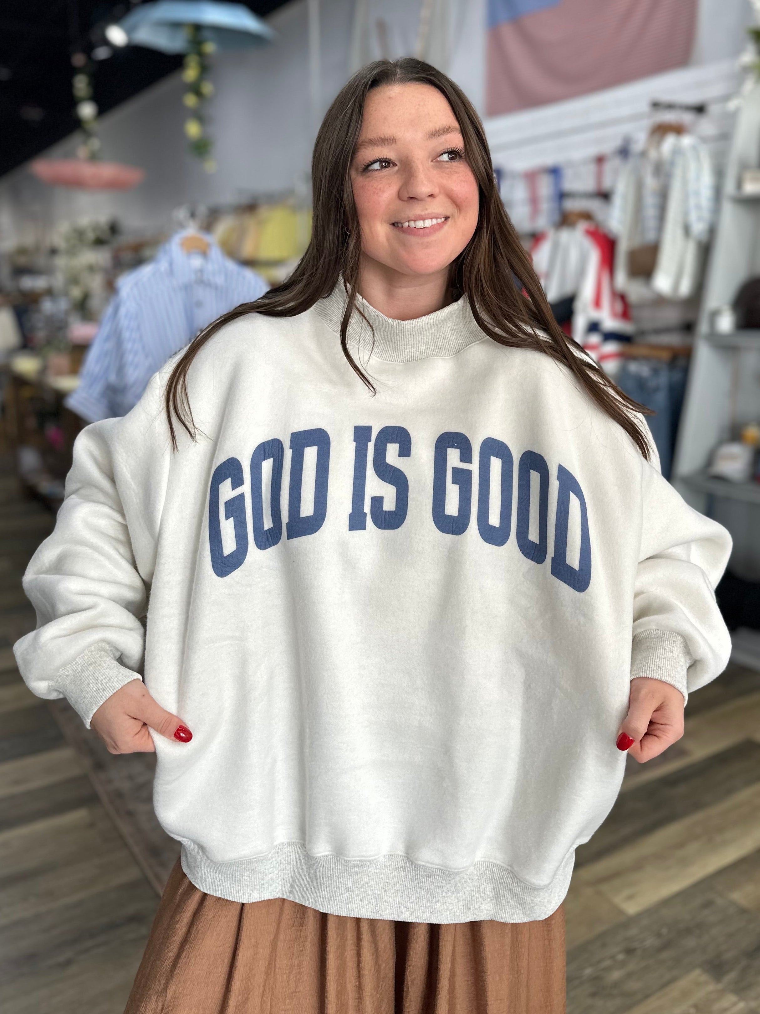 JESUS & GOD IS GOOD Reversible Sweatshirt