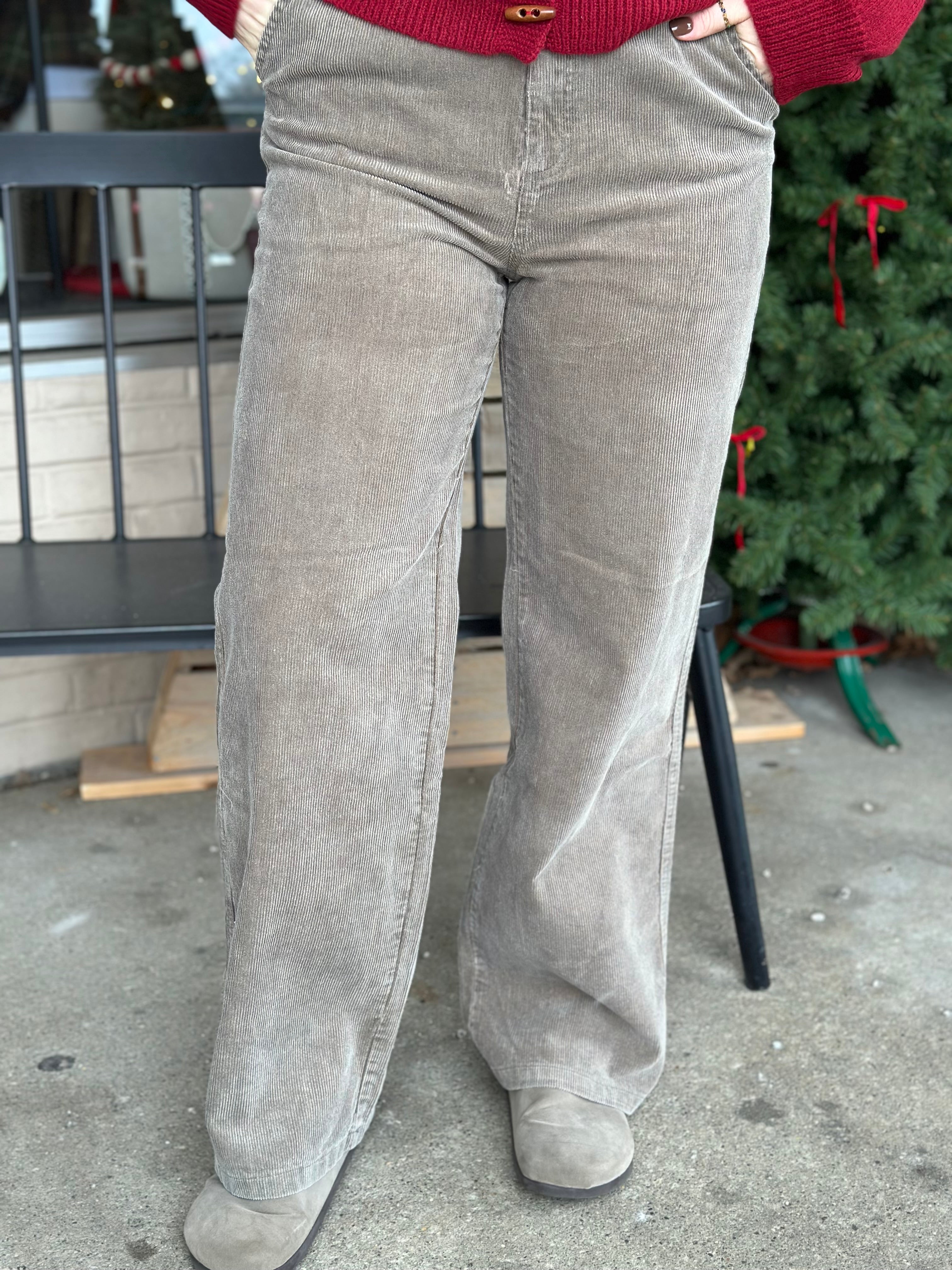 Olive Corduroy Pants