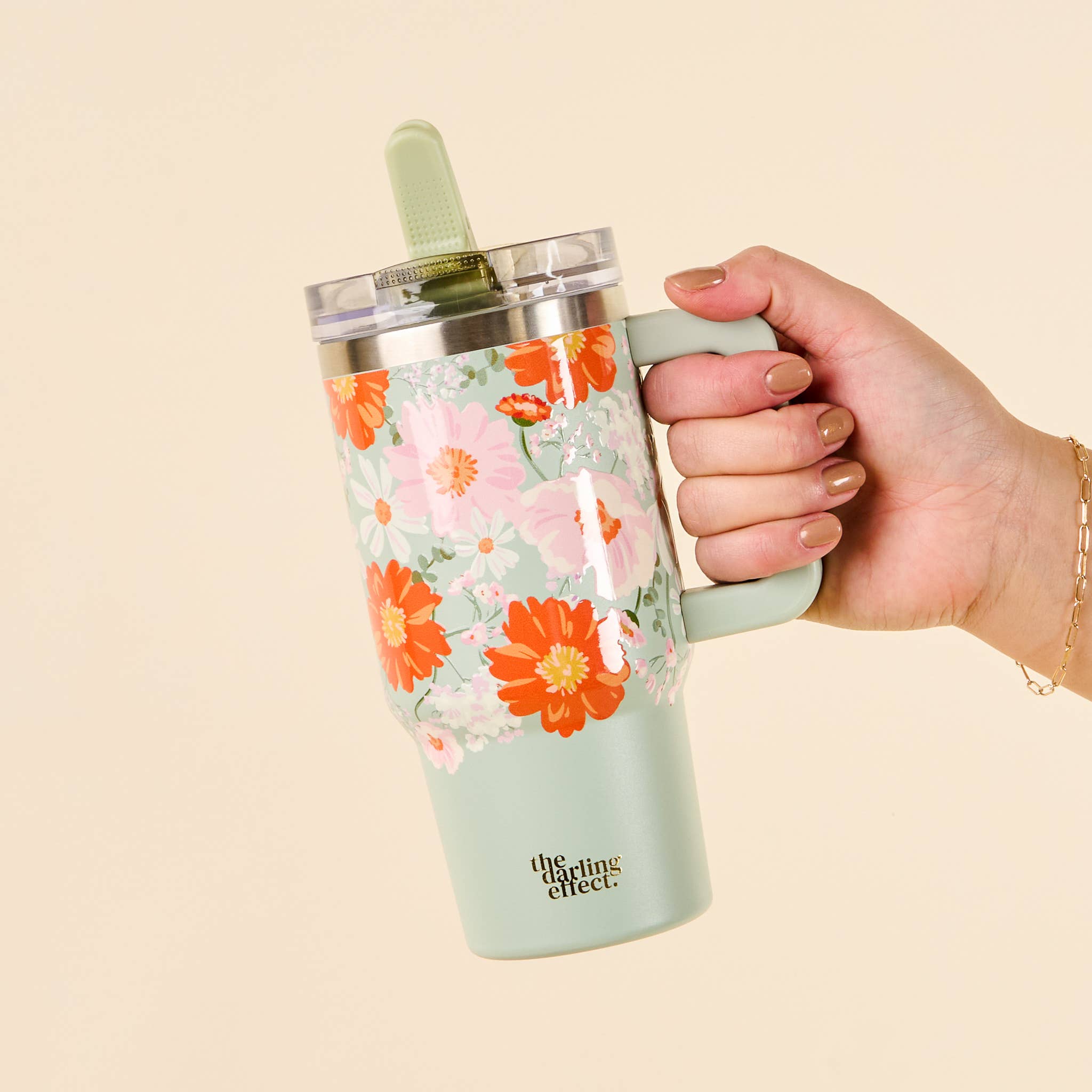 20 oz Flip Straw Tumbler - Bouquet Beauty Sage - FINAL SALE