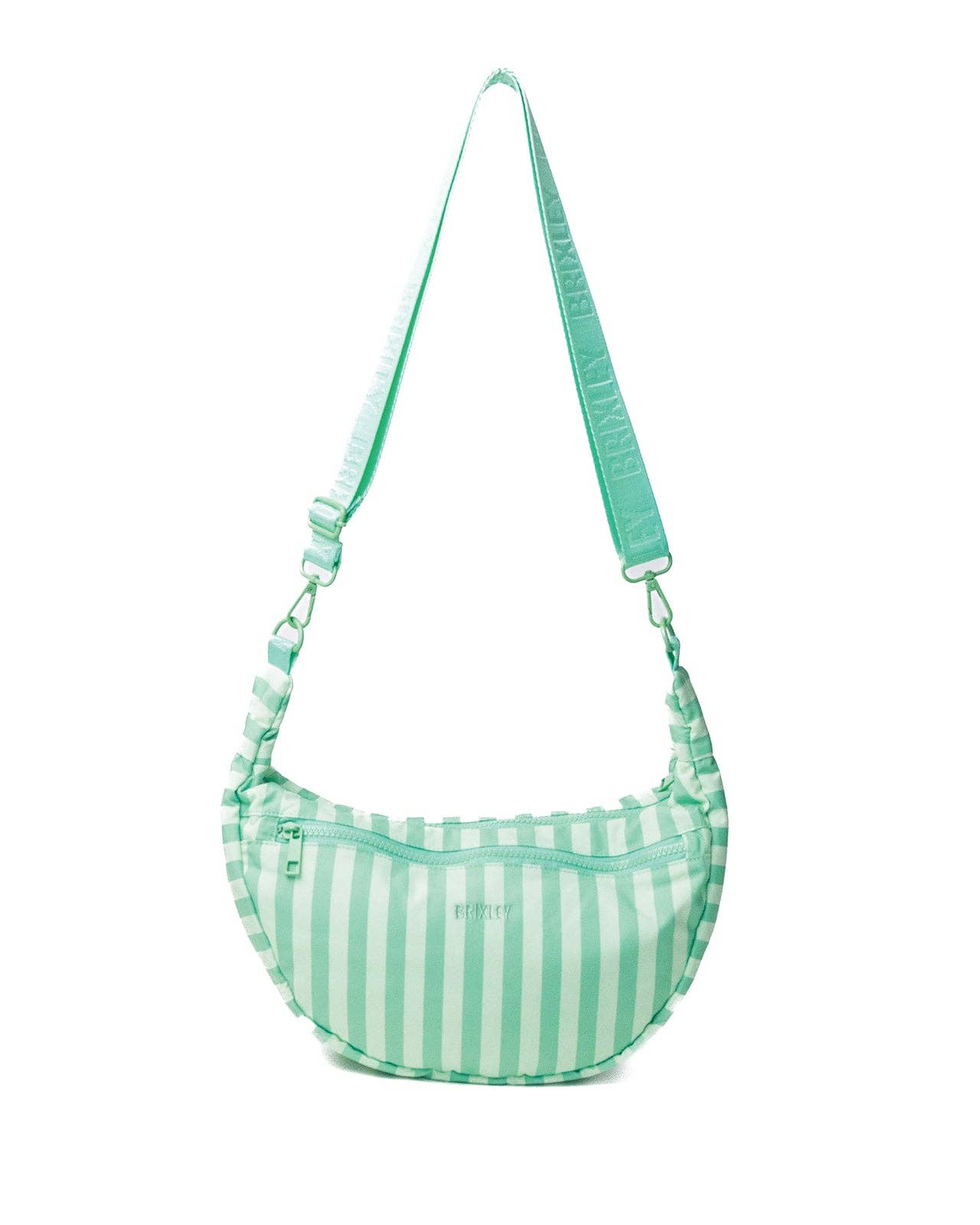 Seafoam Stripe Cresent Bag