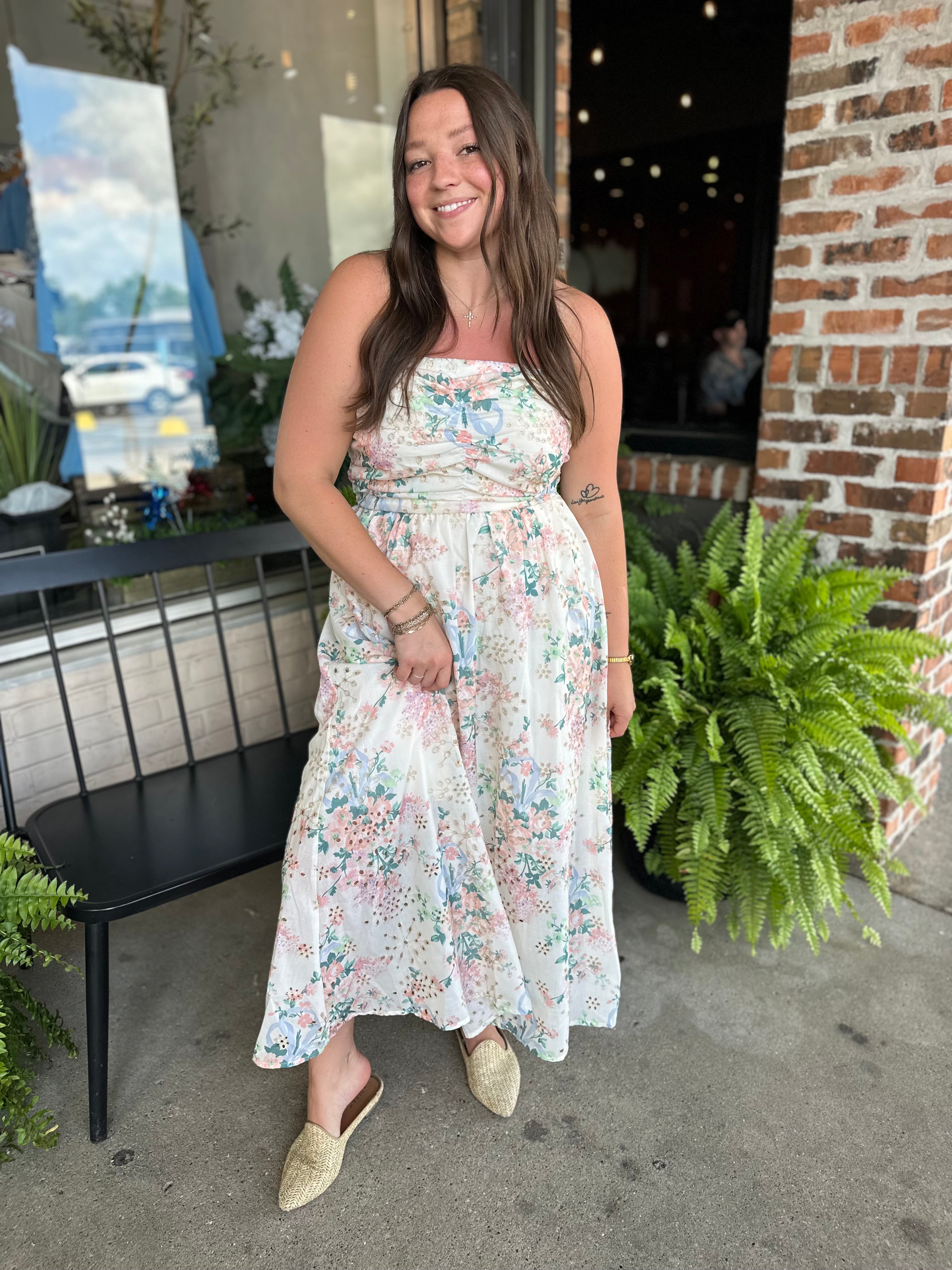Meadow Ruched Midi Dress