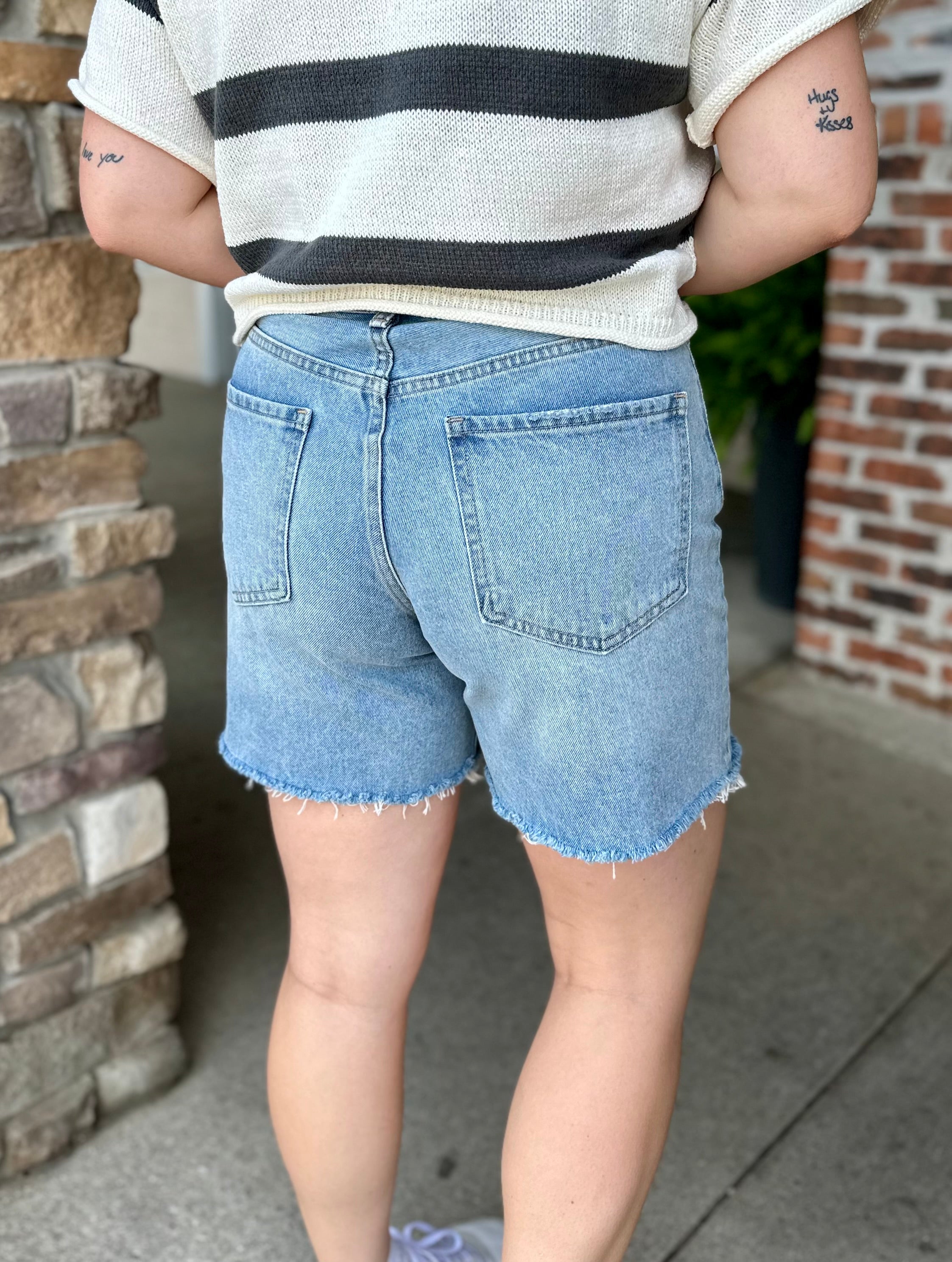Light Distressed Walking Shorts - FINAL SALE