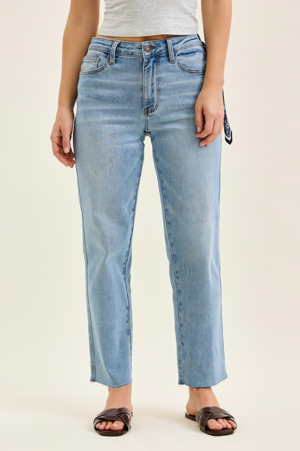 Mid Rise Ankle Straight