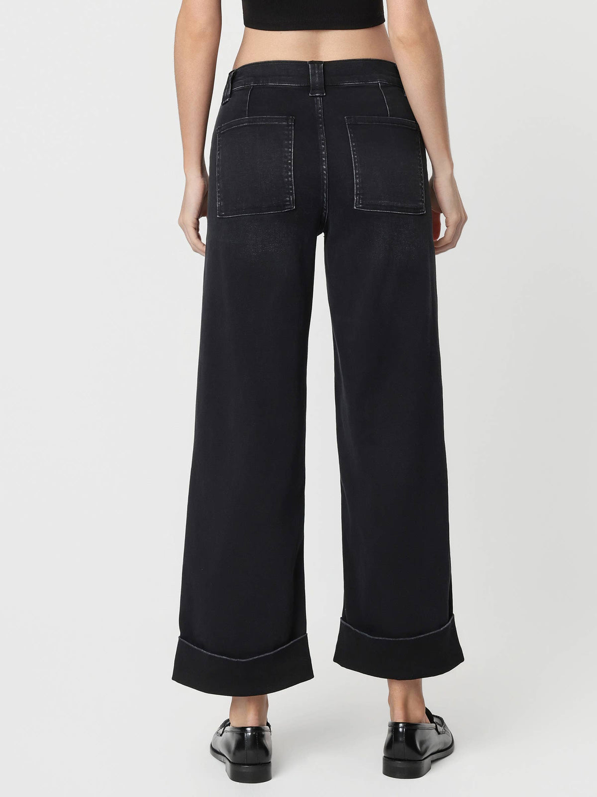 Black Baggy Wide Leg Jeans