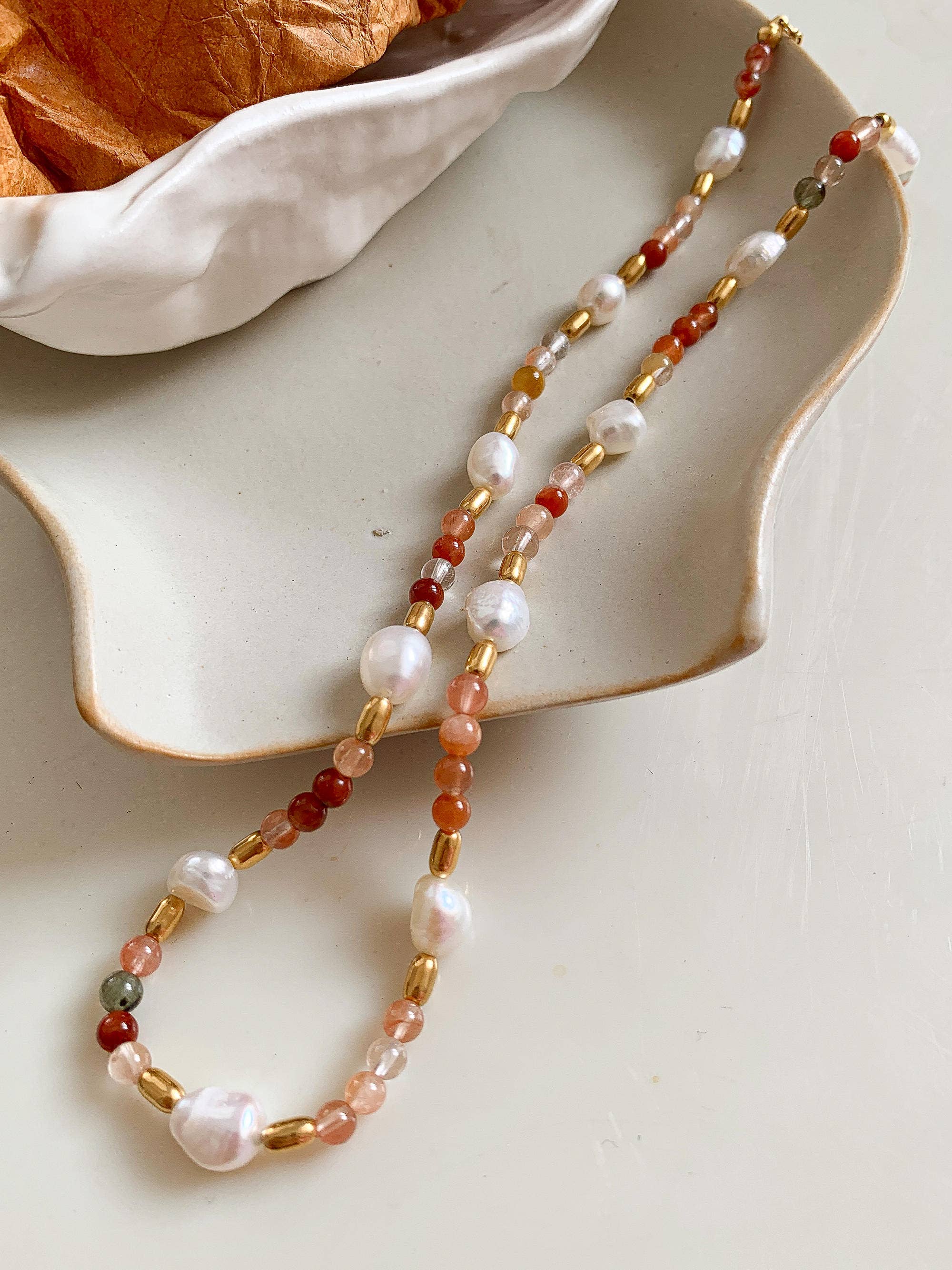 Rose Non Tarnish Bead Necklace