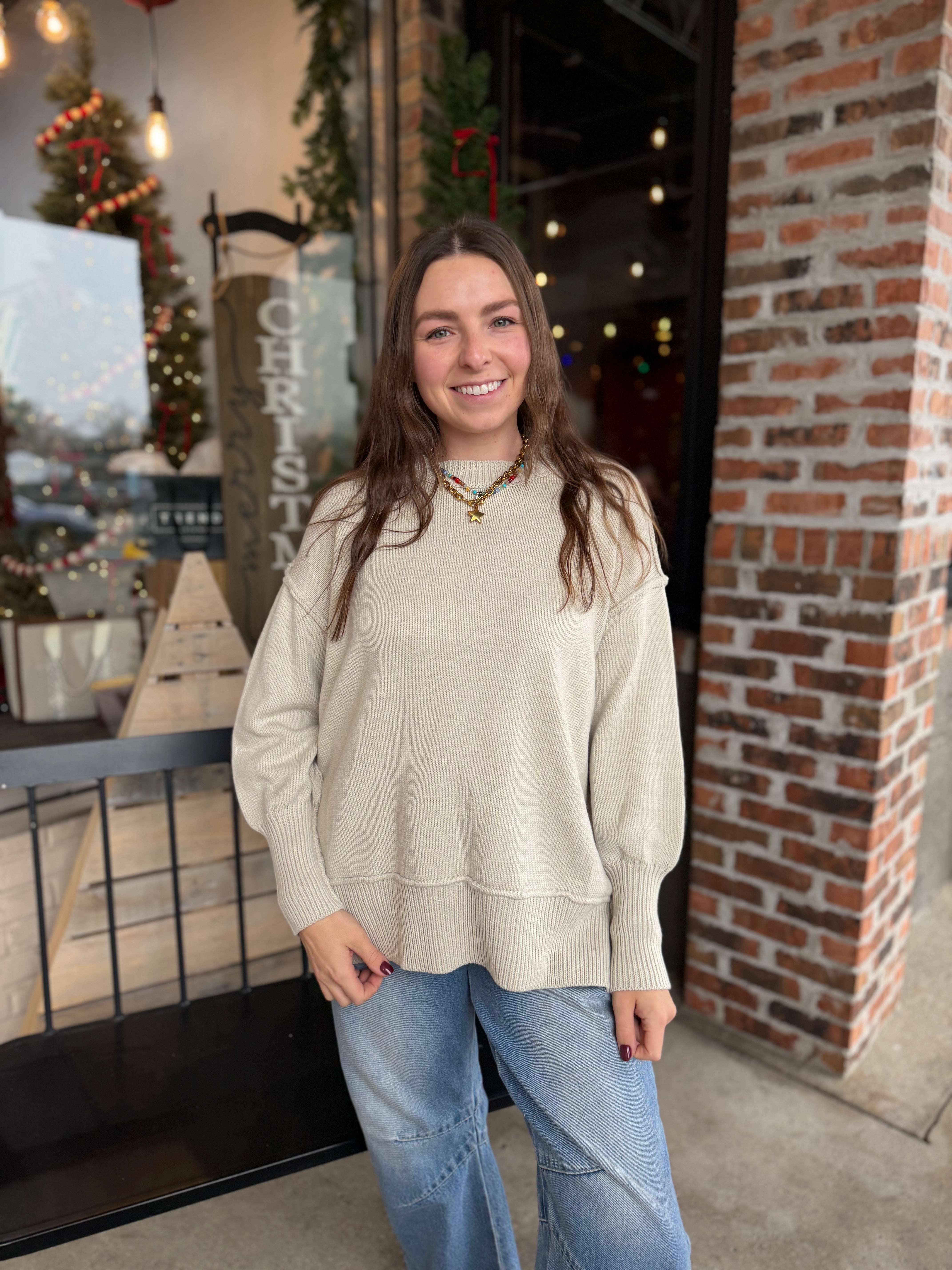 Pearl Exposed Seam Sweater