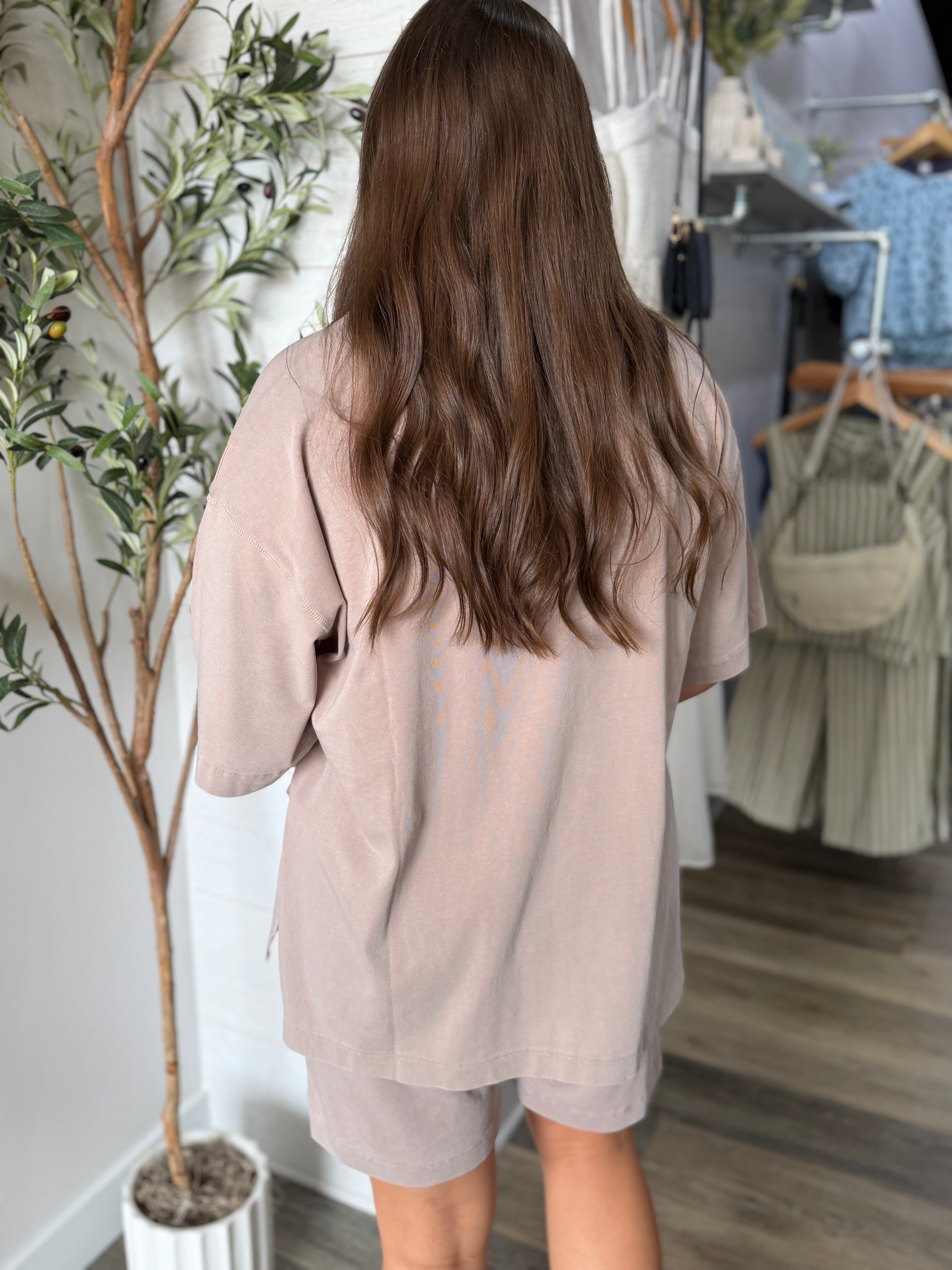 Taupe Coastal Cotton Tee