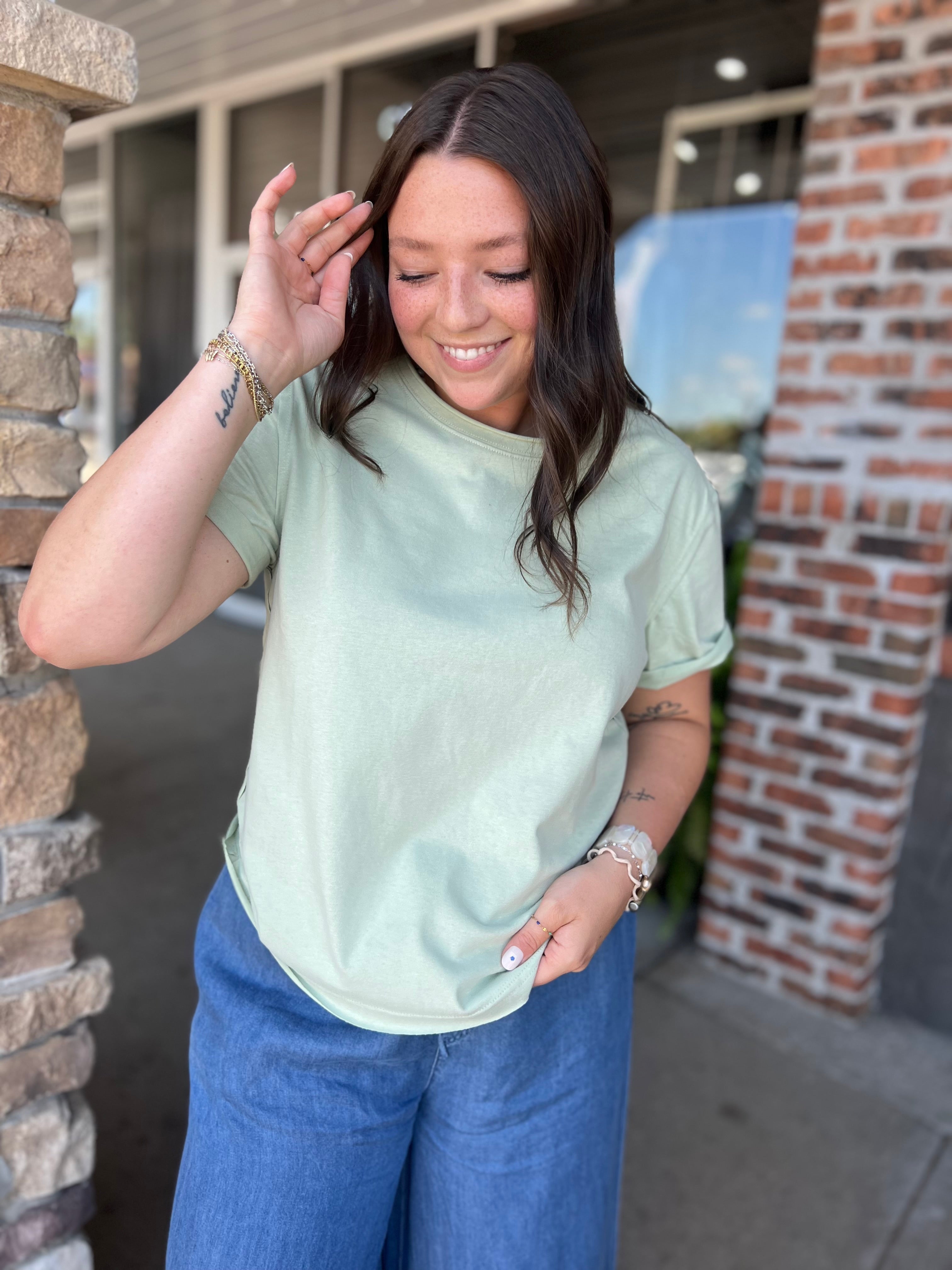 Sage Short Sleeve Baby Tee