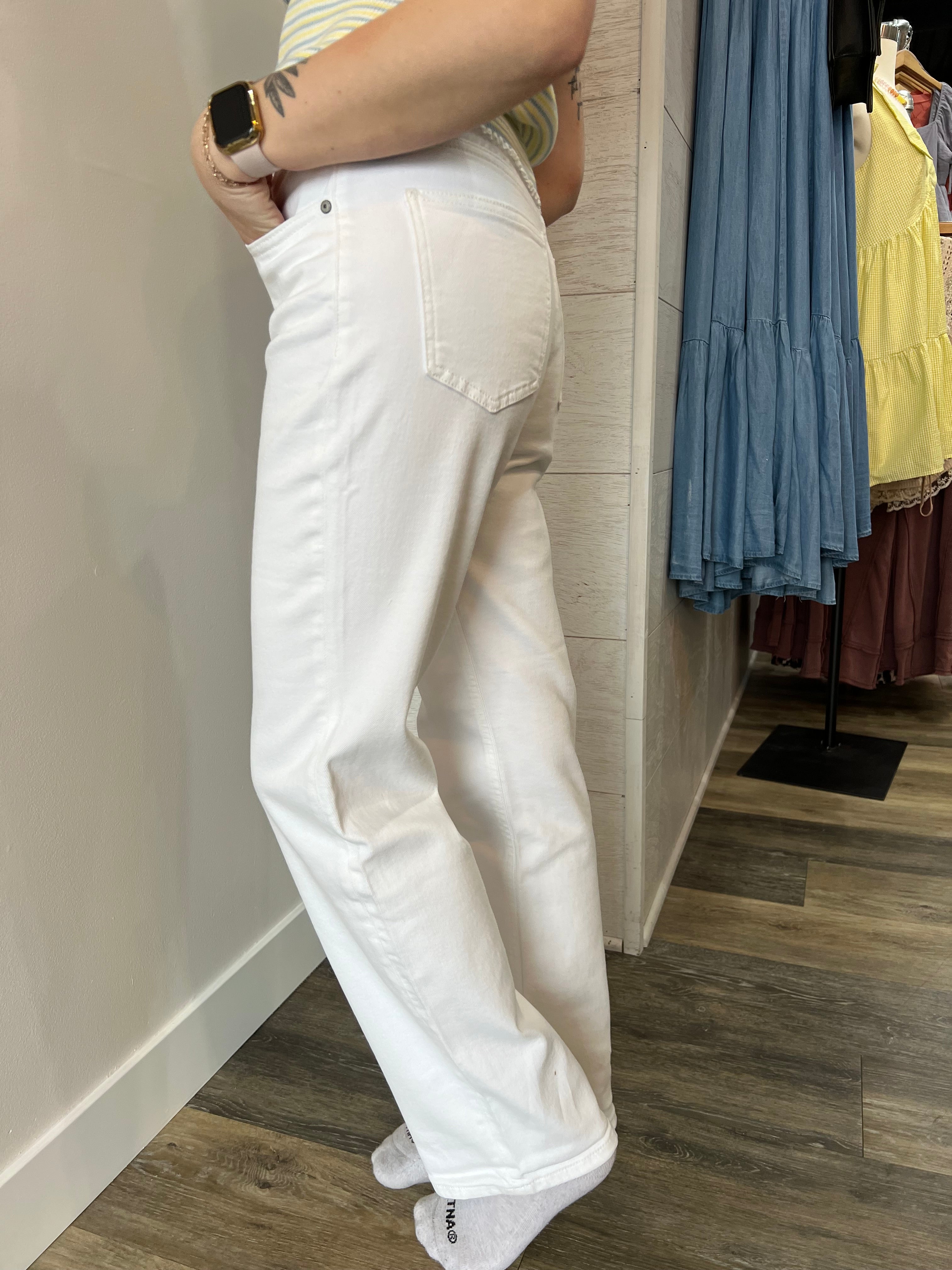 White Codi High Rise Dad Jean - FINAL SALE