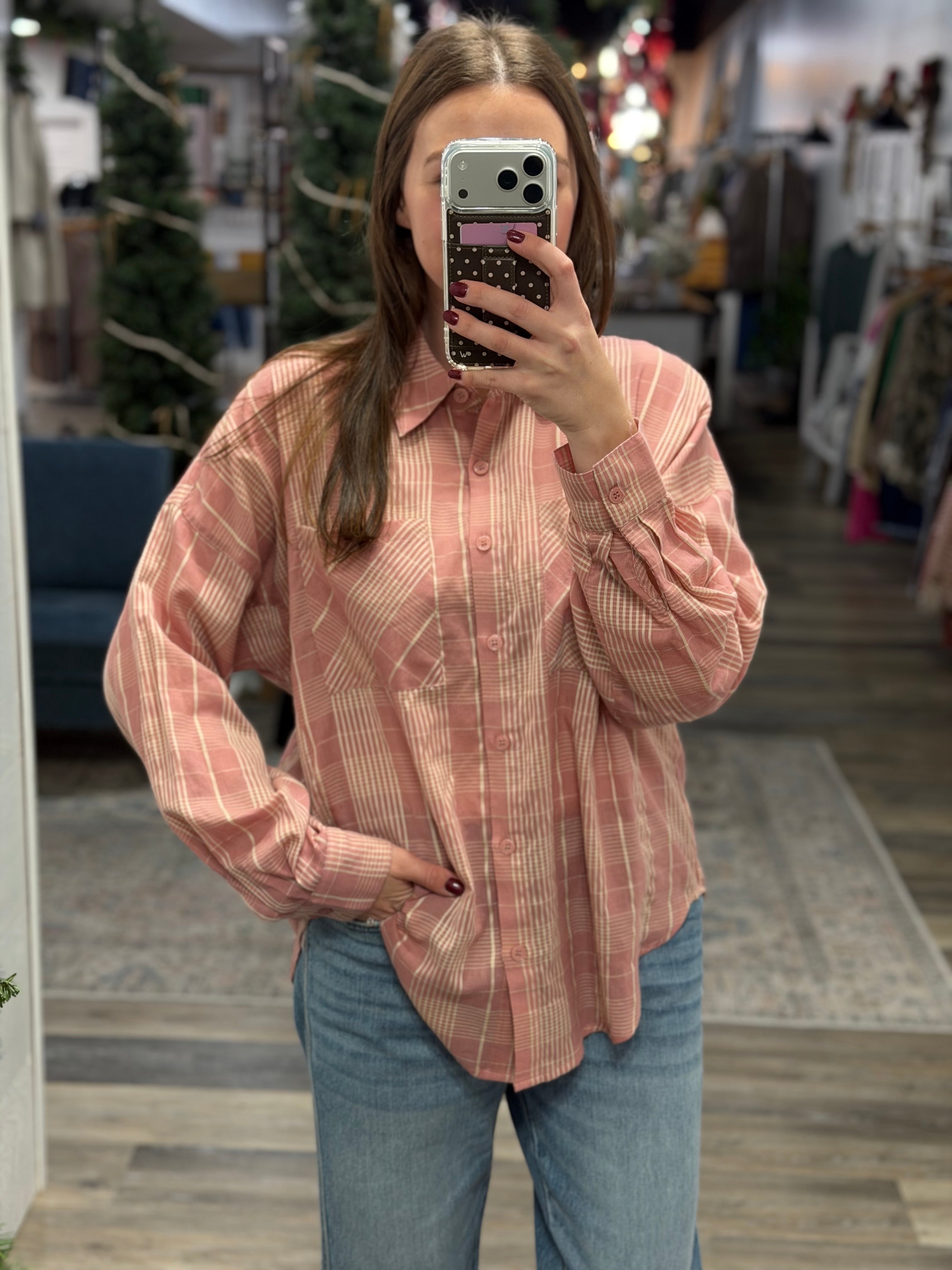 Rose Soft Plaid Shirt - FINAL SALE