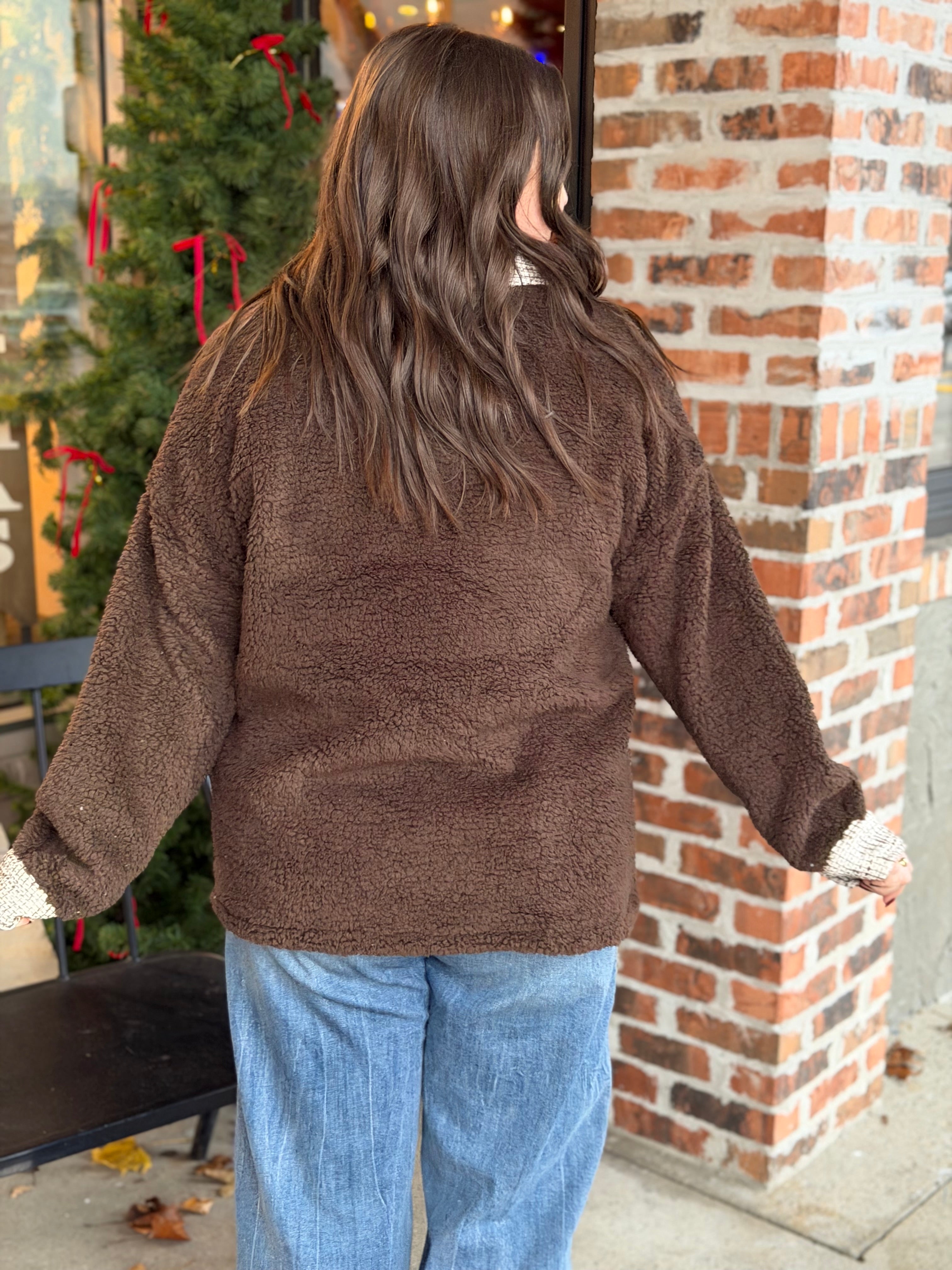 Brown Sherpa/Tweed Shacket DOOR BUSTER FINAL SALE