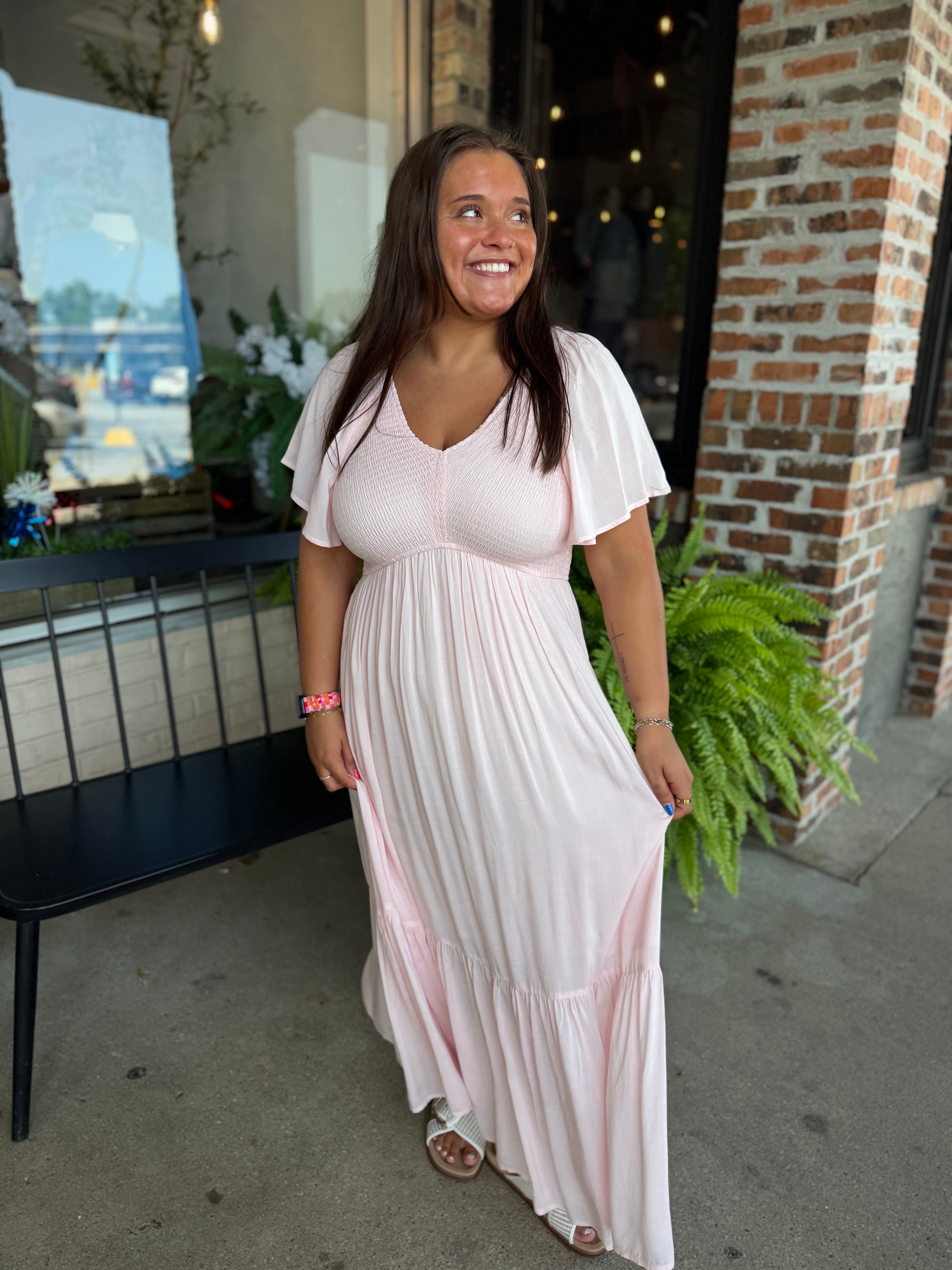 Pale Pink Smocked Dress