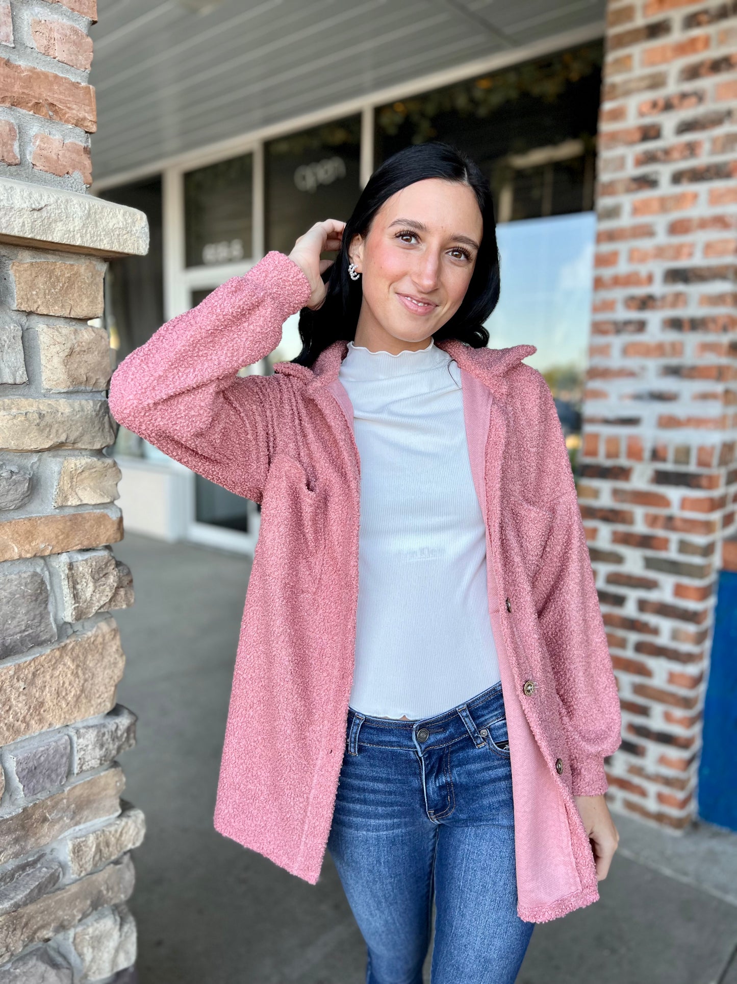 Mauve Solid Shacket